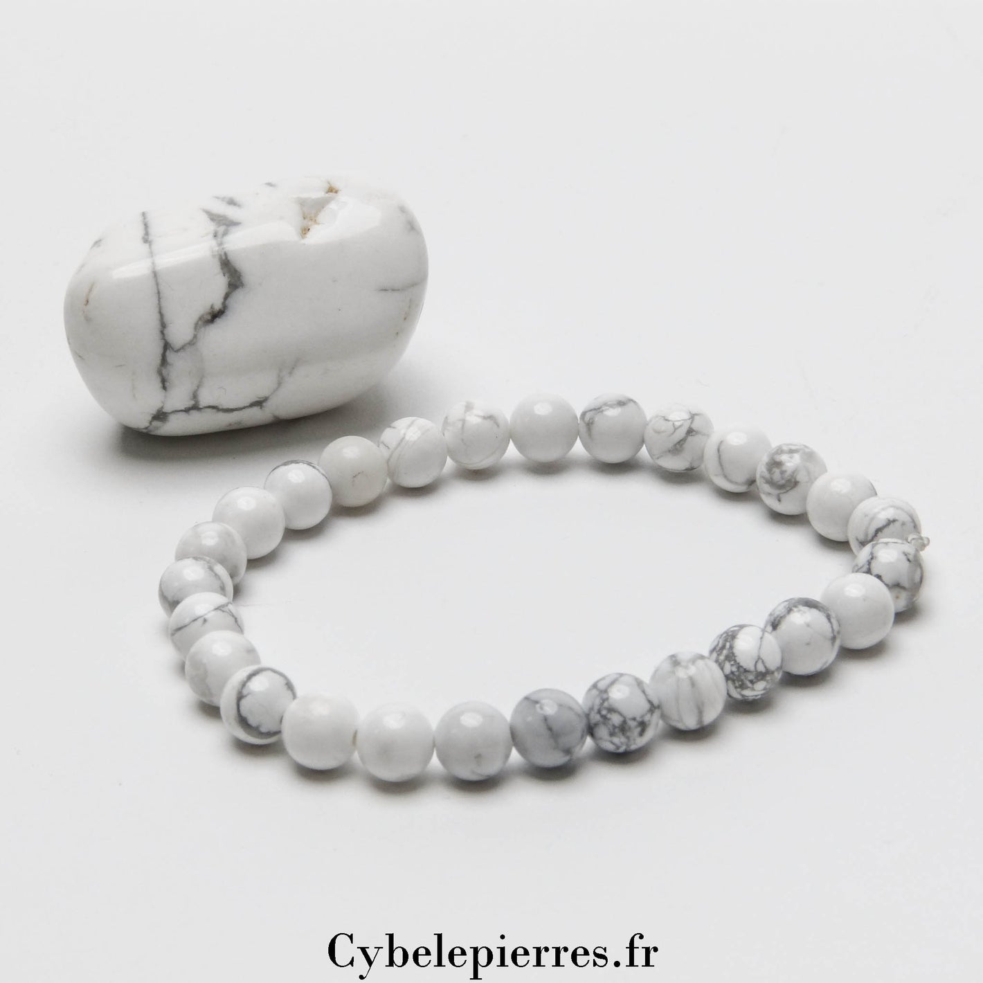 Bracelet Howlite (6mm) | Sérénité & Maîtrise de Soi
