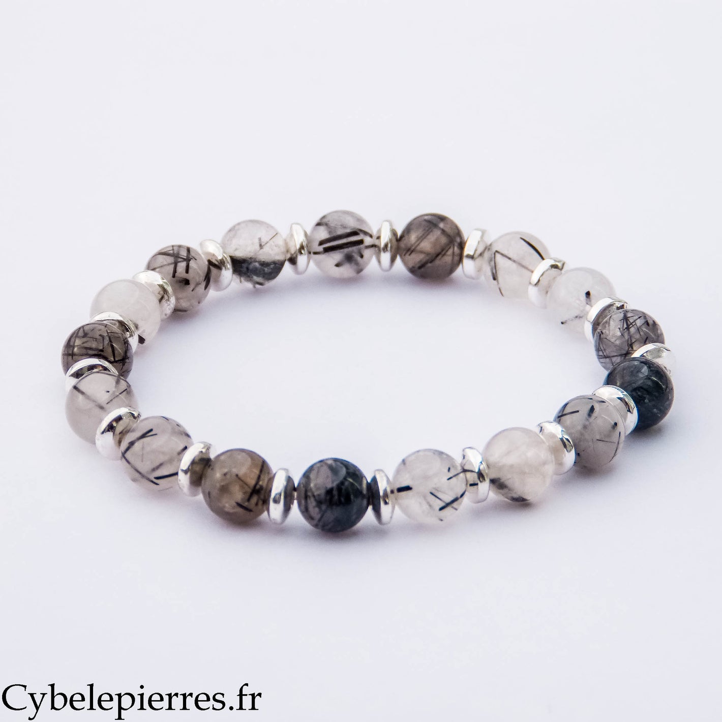 Bracelet Harmonie Protectrice – Quartz Tourmaline (8 mm) – 17 cm | Équilibre, Clarté et Protection