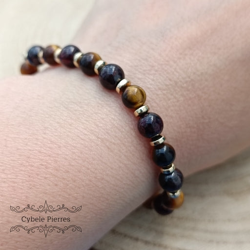 Bracelet grenat oeil de tigre