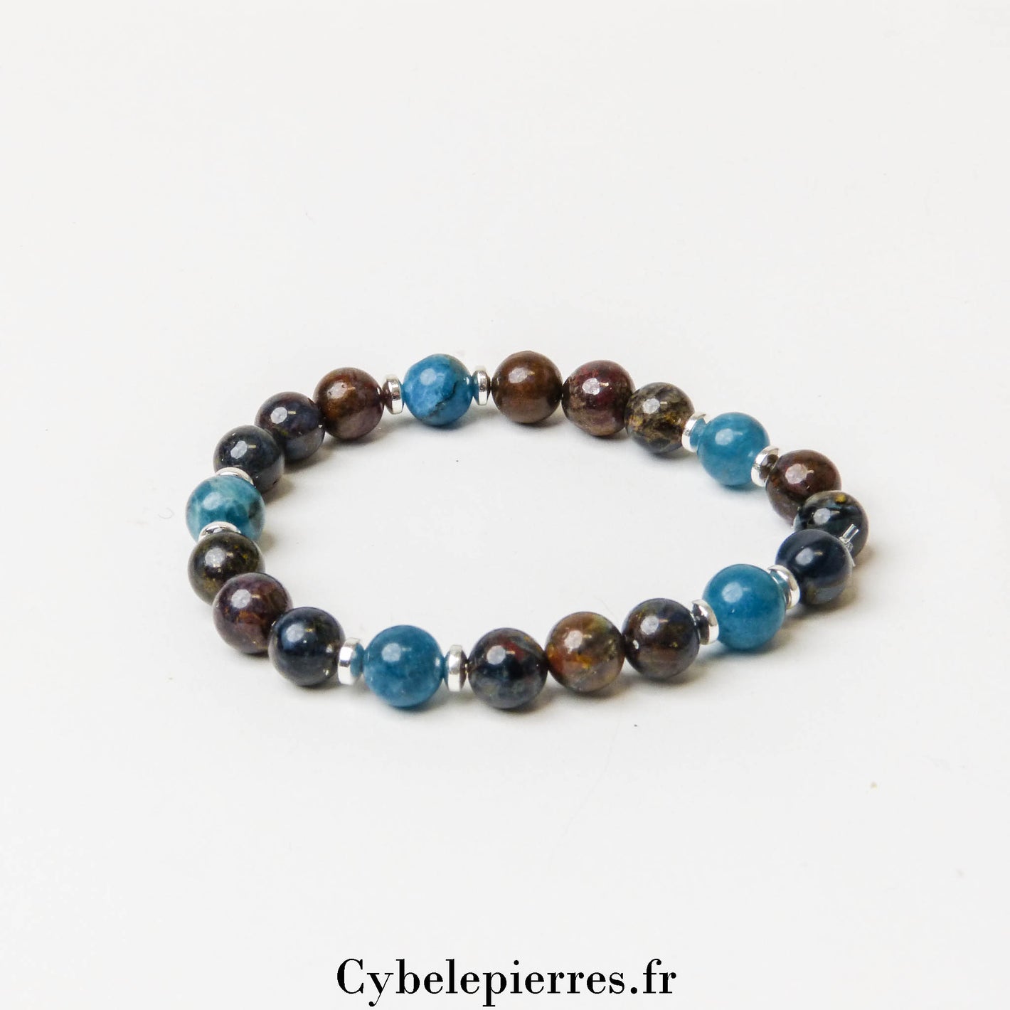 Bracelet Objectifs et Visualisation- Apatite et Piétersite (8mm) -19cm