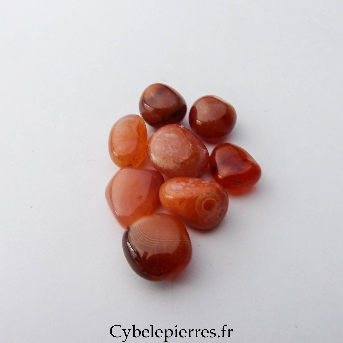 Cornaline zonée pierre roulée – Vitalité et Confiance