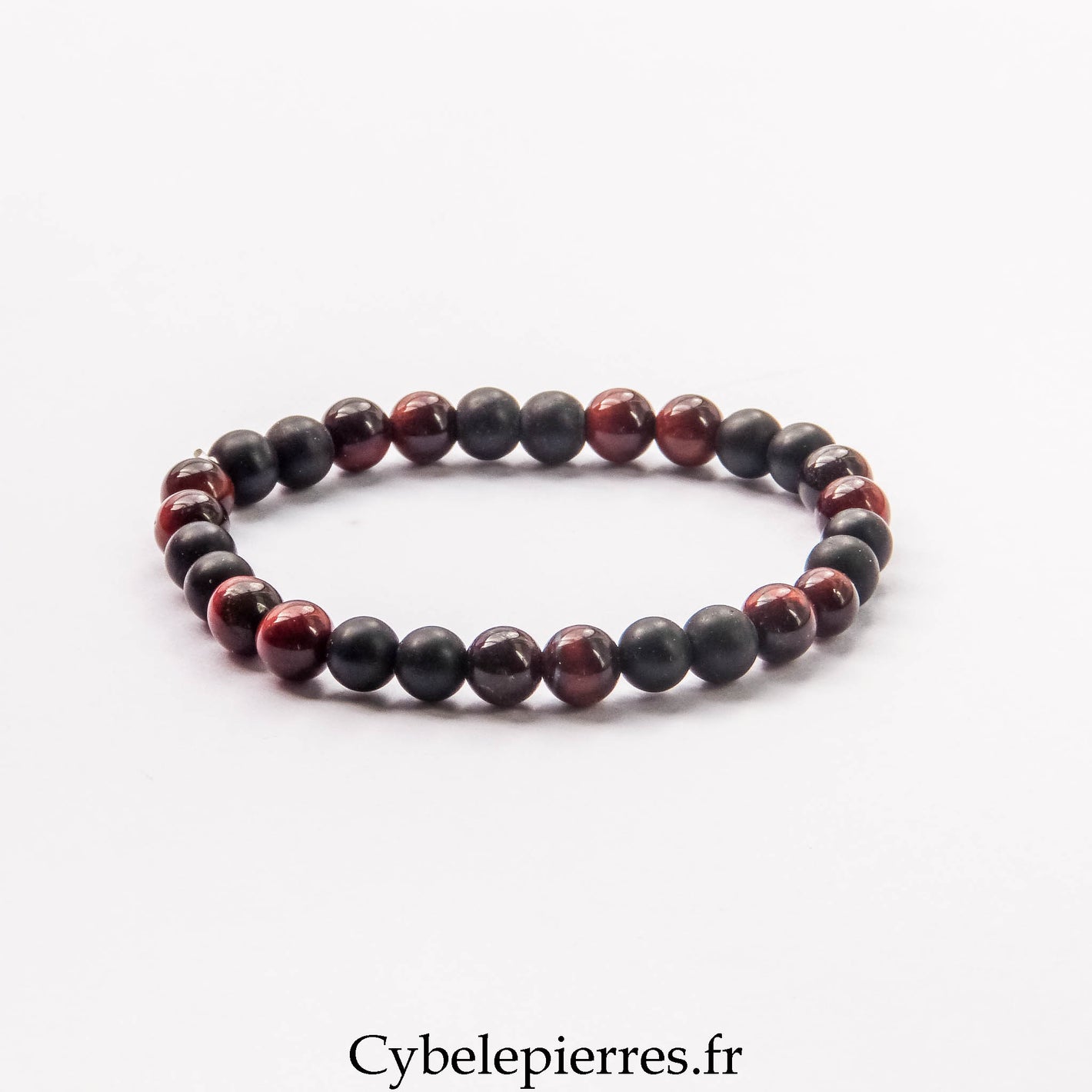 Bracelet Œil de Taureau et Onyx (6 mm) - 17 cm | Protection et Maîtrise