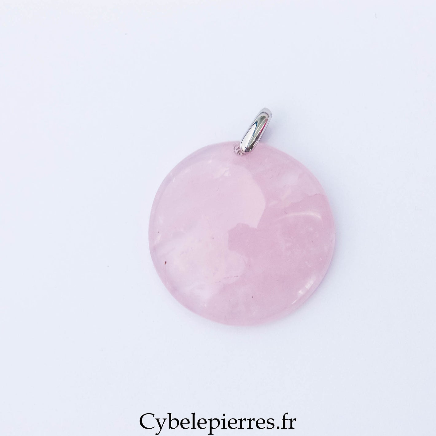 Pendentif rond Quartz Rose | Apaisement et Créativité