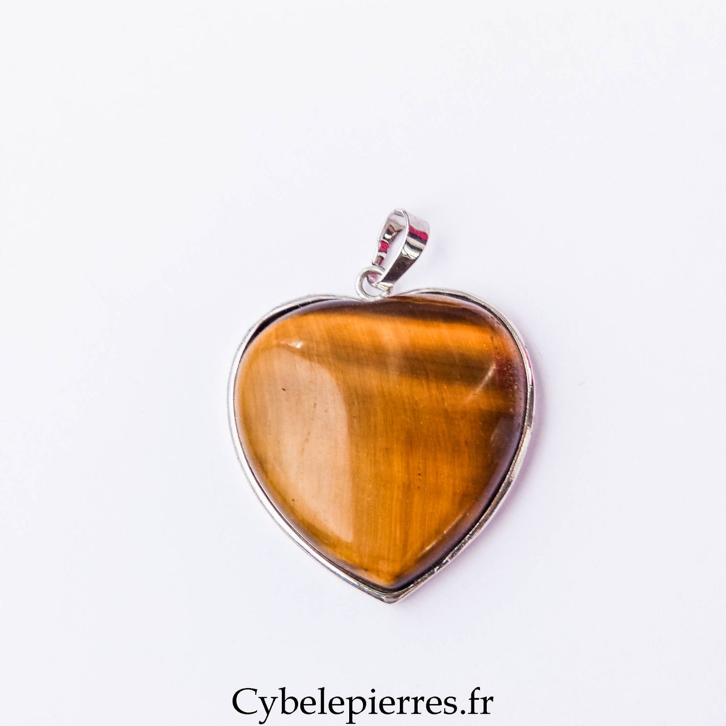 Pendentif Cœur - Œil de Tigre (3cm) | Protection et Confiance en Soi