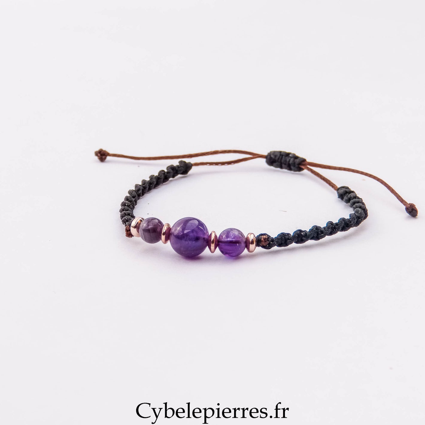 Bracelet Micro Macramé – Améthyste (6 mm) | Calme, Sagesse et Intuition