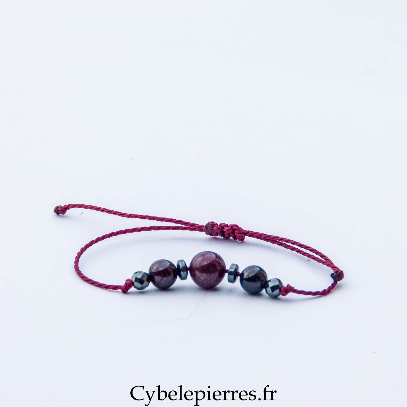 Bracelet Réglable Minimaliste – Grenat (6 mm) | Vitalité, Courage et Confiance