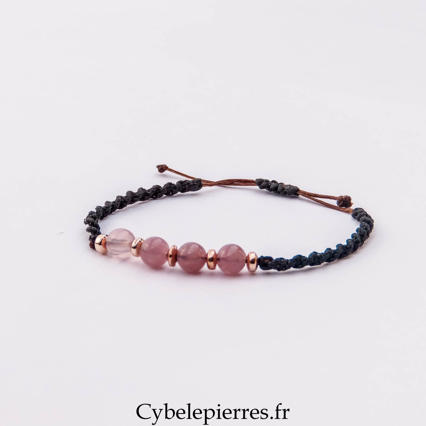 Bracelet Micro Macramé – Quartz Rose (6 mm) | Amour, Tendresse et Bienveillance