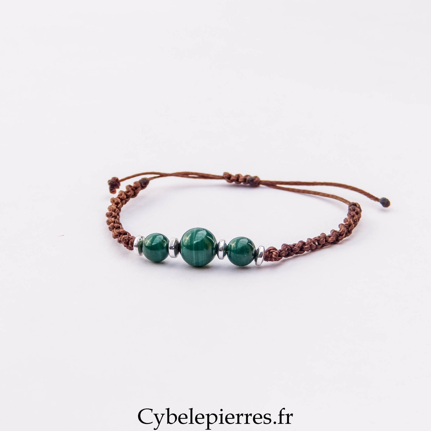 Bracelet Micro Macramé – Malachite (6 mm) | Confiance, Transformation et Protection
