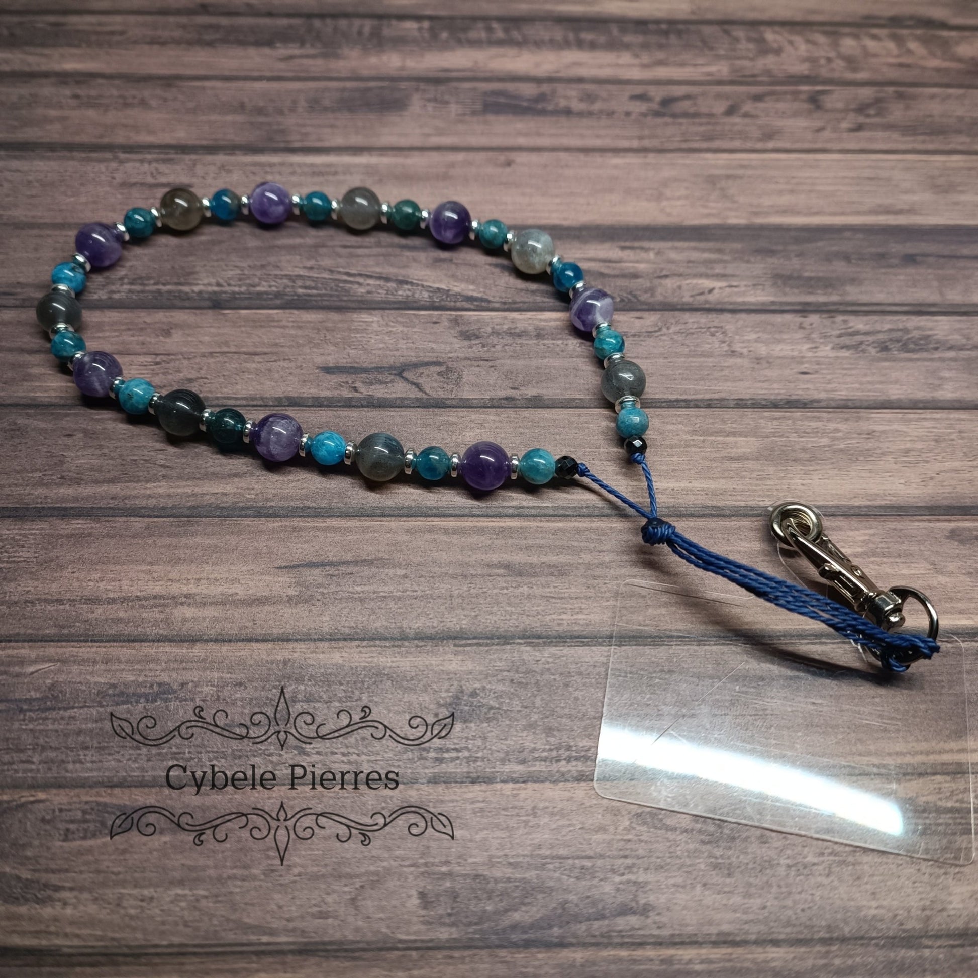 Bijou de téléphone Améthyste, Apatite et Labradorite - Cybele Pierres
