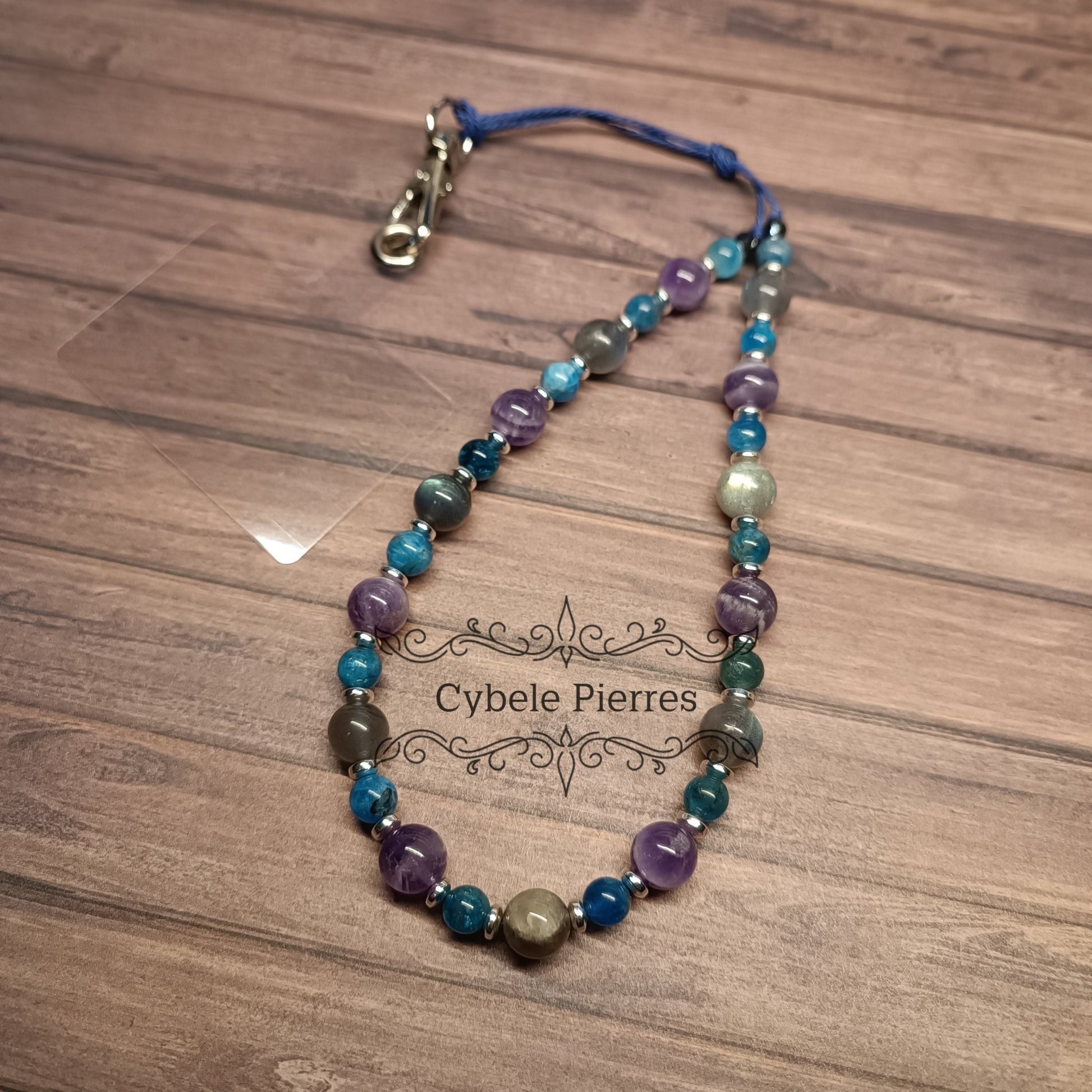 Bijou de téléphone Améthyste, Apatite et Labradorite - Cybele Pierres