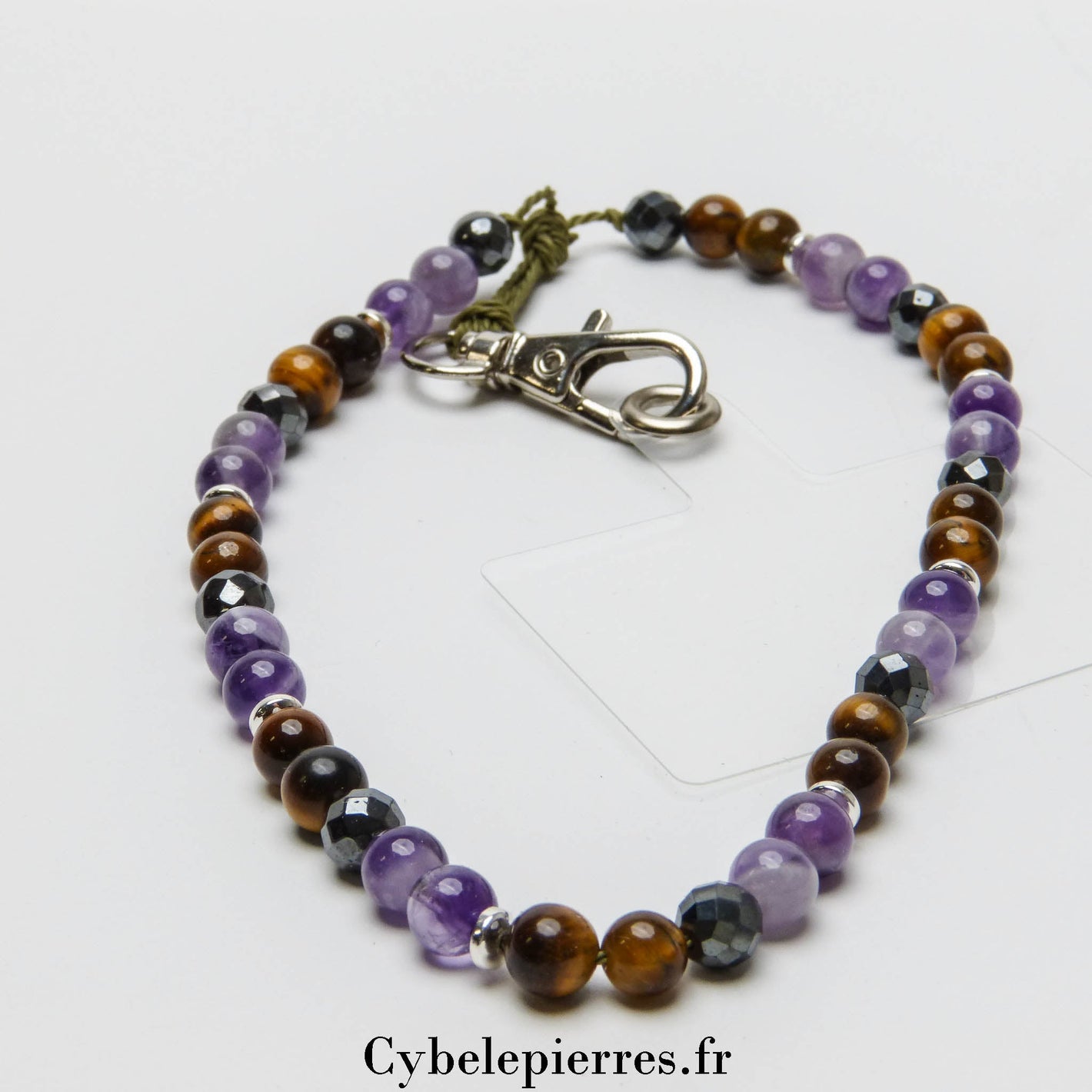 Bijou de téléphone Améthyste et Œil de Tigre - Cybele Pierres