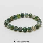 Bracelet Agate Mousse (8mm) - Sérénité et Prospérité (18cm) - Cybele Pierres