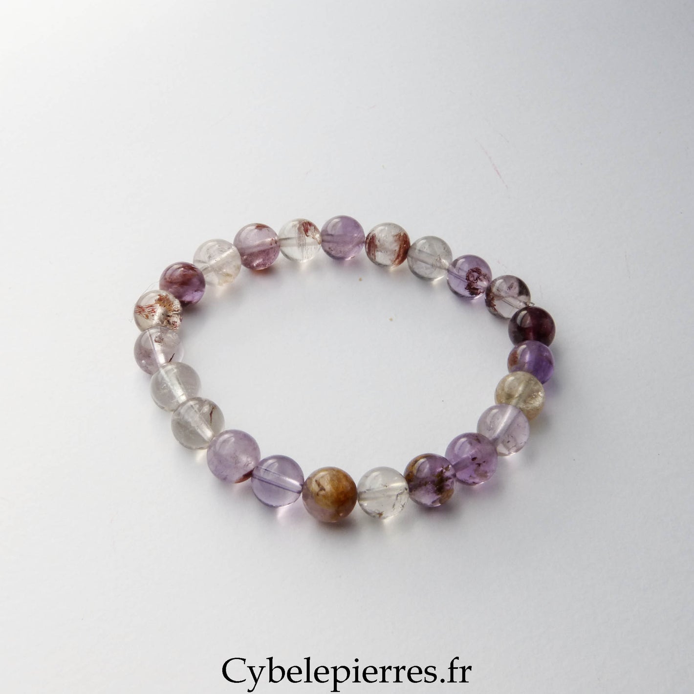 Bracelet Cacoxénite Extra (8 mm) – 18 cm | Bouclier énergétique