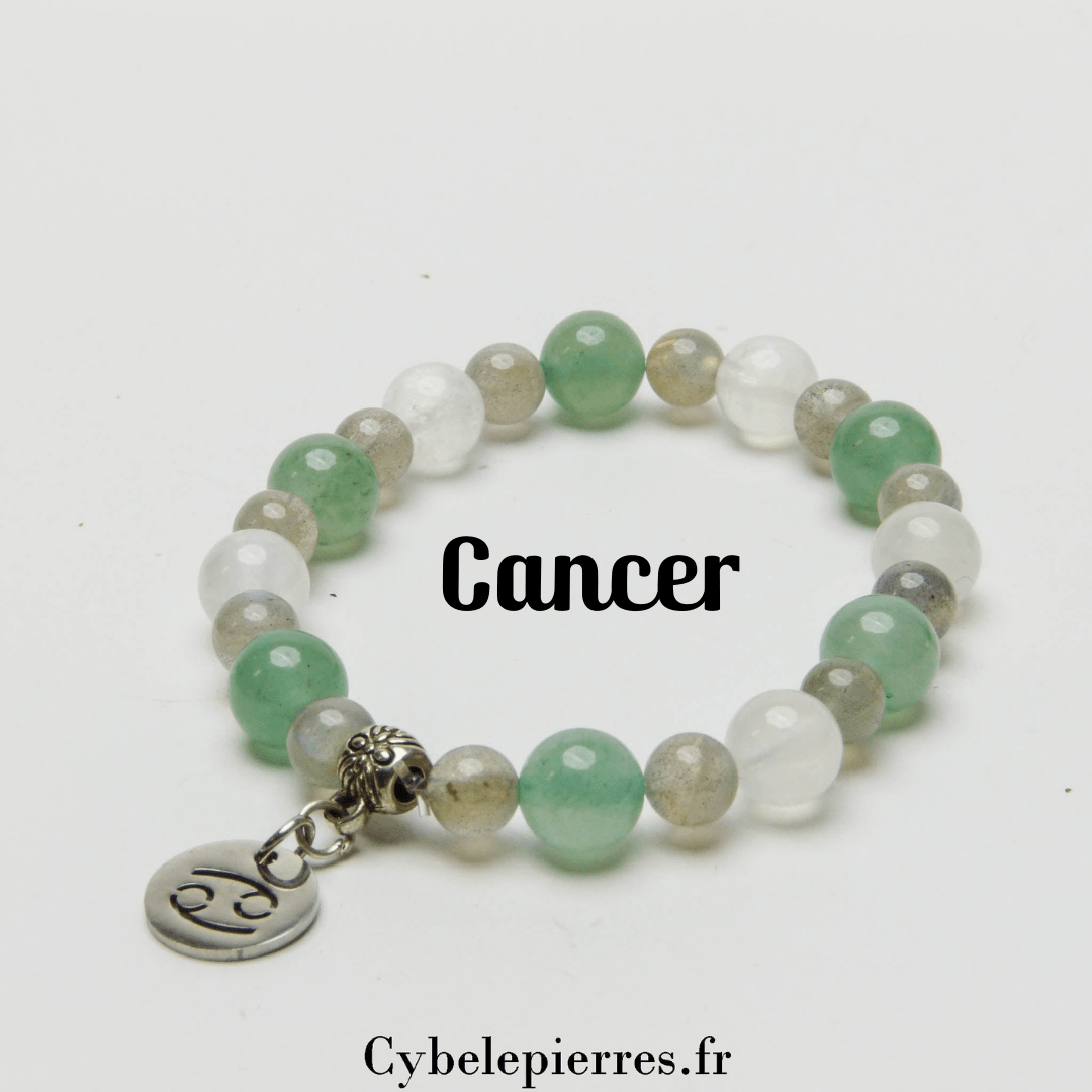 Bracelet Cancer - Aventurine verte, Labradorite et Péristérite (6mm et 8mm) | Intuition et Stabilité - Cybele Pierres