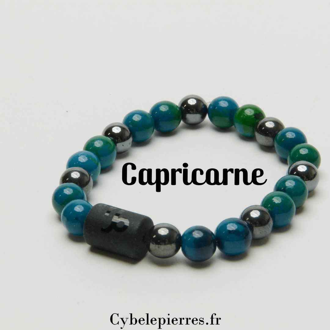 Bracelet Capricorne - Chrysocolle (8mm) | Équilibre et Ambition - Cybele Pierres