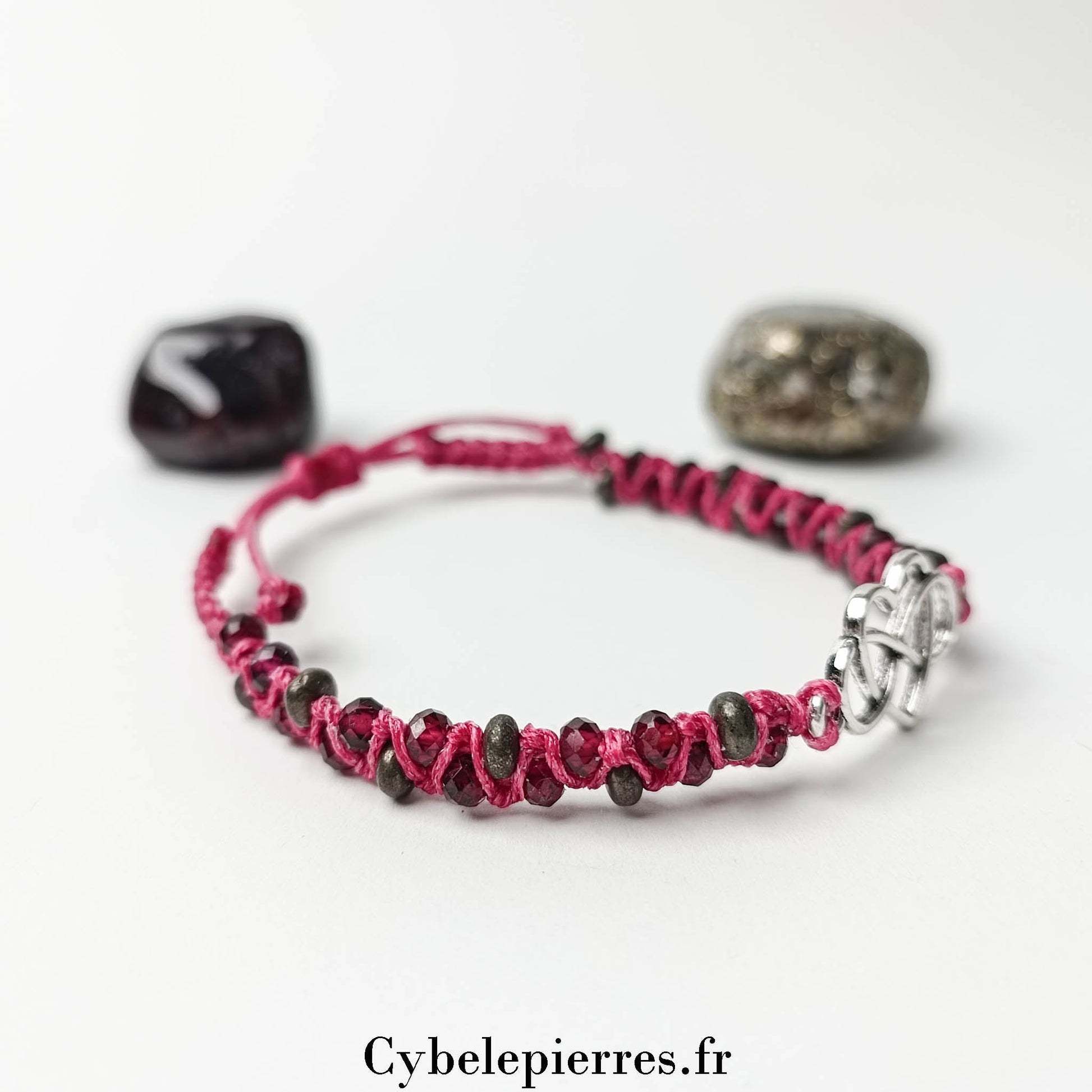 Bracelet "Coeur" - Grenat et Pyrite - Cybele Pierres