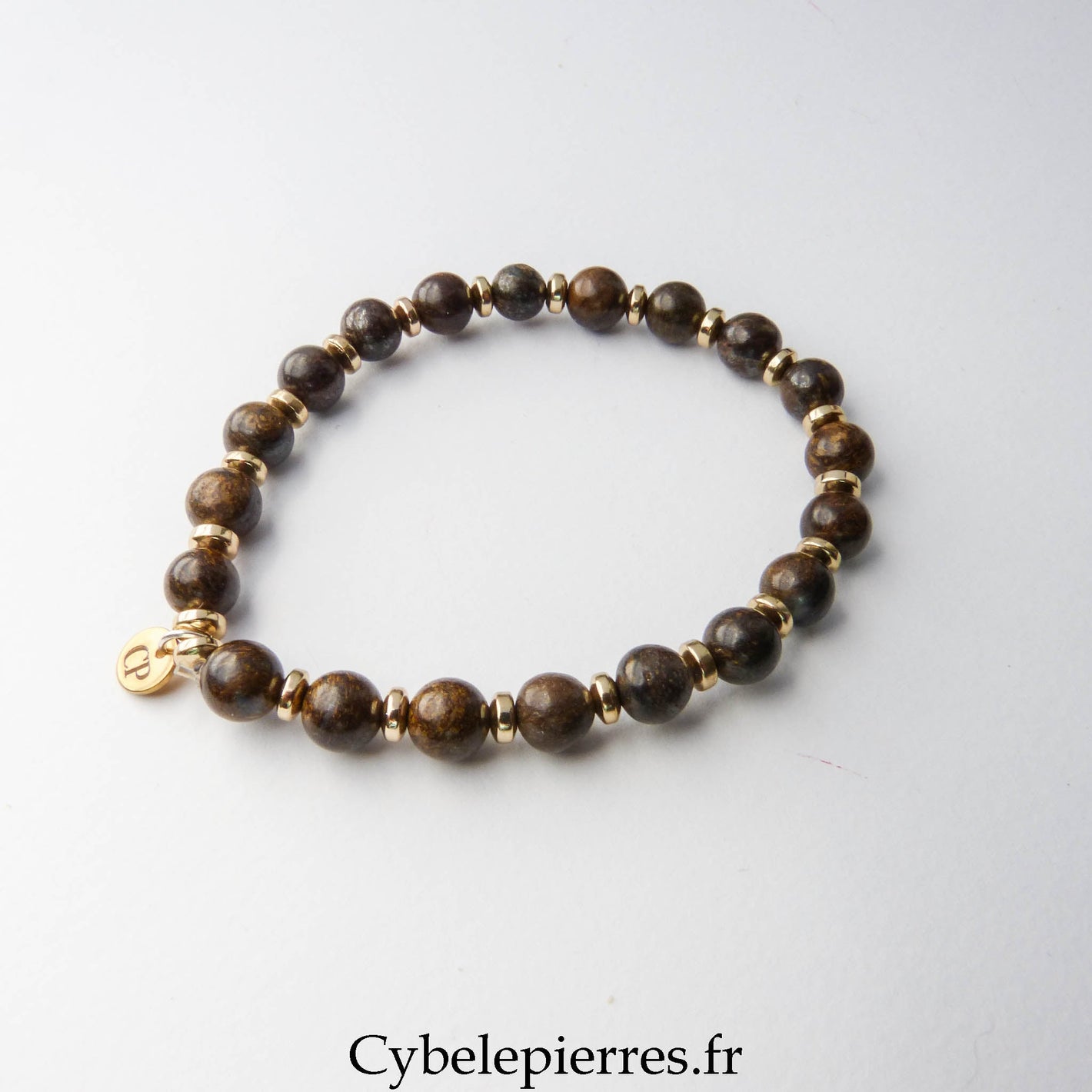 Bracelet Courage – Bronzite (6mm) | Force et Confiance - Cybele Pierres