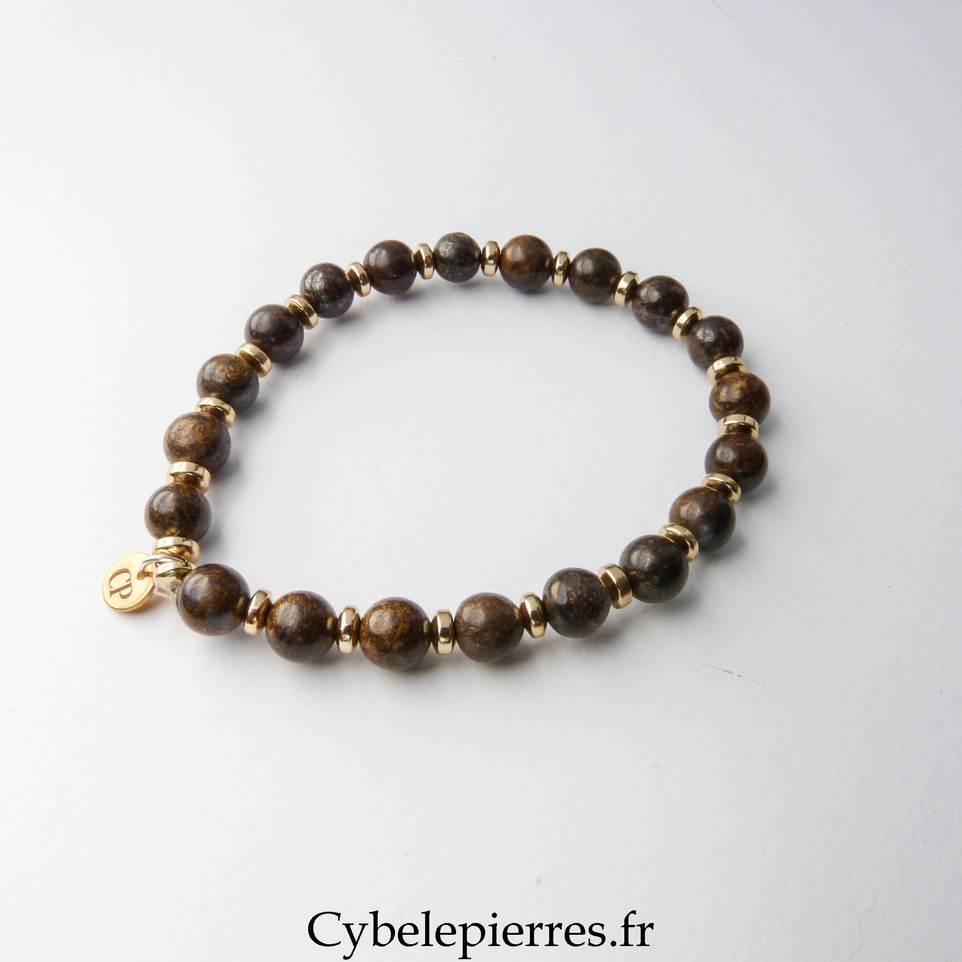 Bracelet Courage – Bronzite (6mm) | Force et Confiance - Cybele Pierres