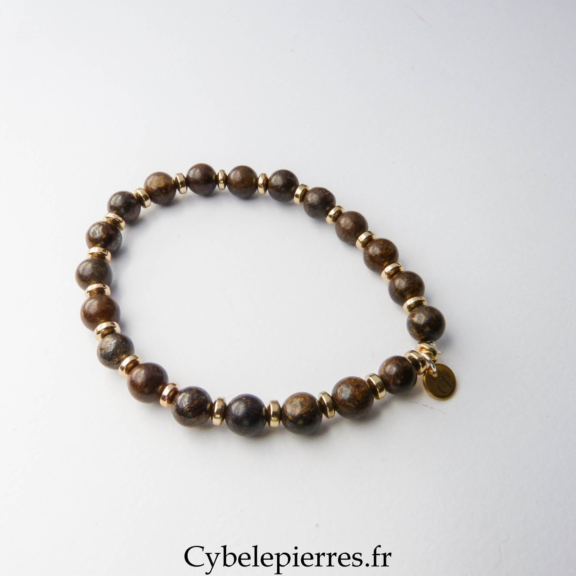 Bracelet Courage – Bronzite (6mm) | Force et Confiance - Cybele Pierres