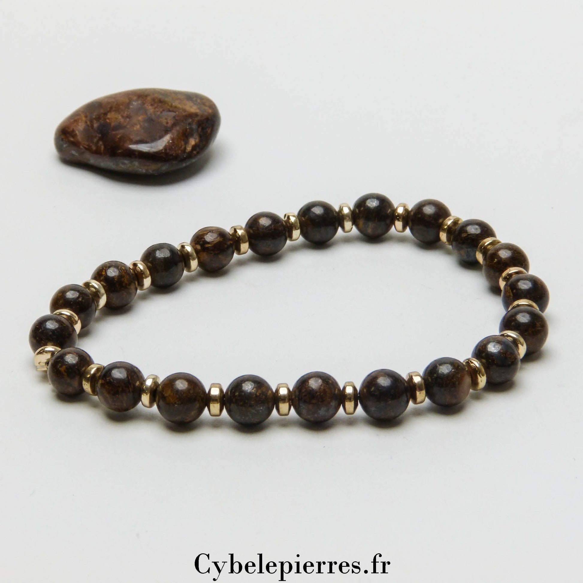 Bracelet Courage – Bronzite (6mm) | Force et Confiance - Cybele Pierres