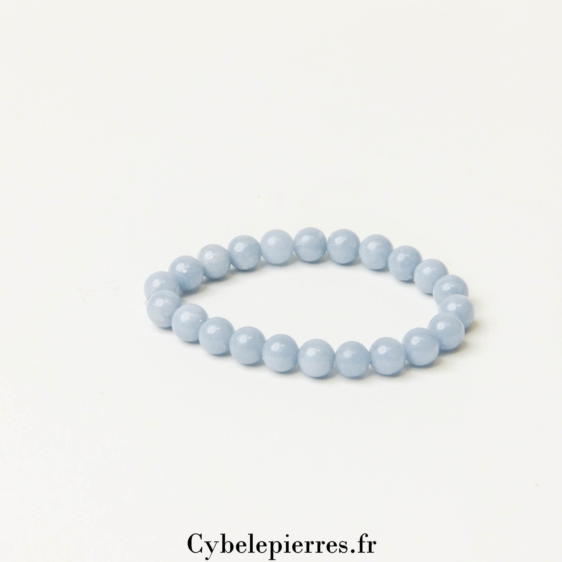 Bracelet Enfant – Angélite (6mm) - Taille 14 cm | Communication et Apaisement - Cybele Pierres