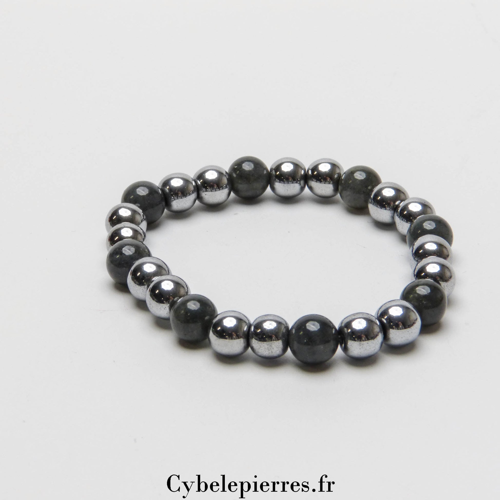 Bracelet Hématite teintée et Labradorite (8mm) – 18cm | Protection et Énergie - Cybele Pierres