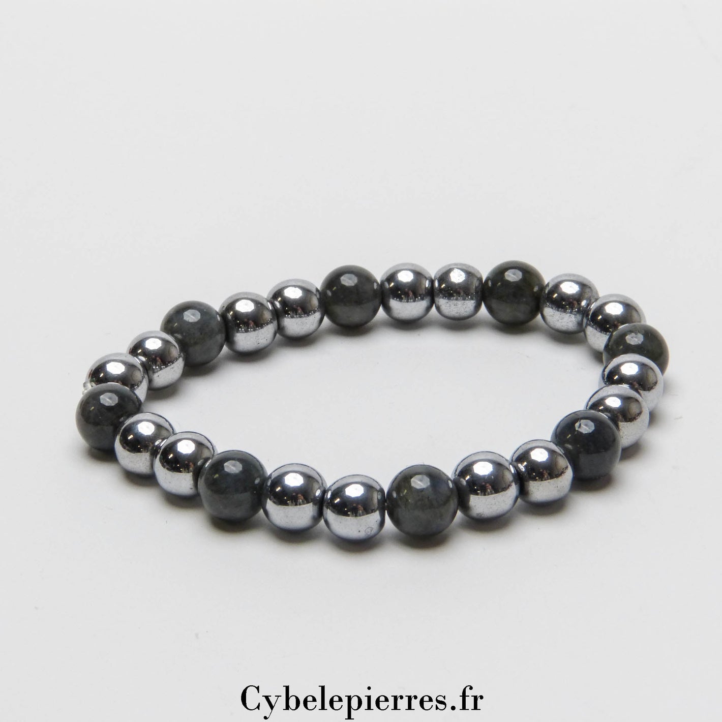Bracelet Hématite teintée et Labradorite (8mm) – 18cm | Protection et Énergie - Cybele Pierres