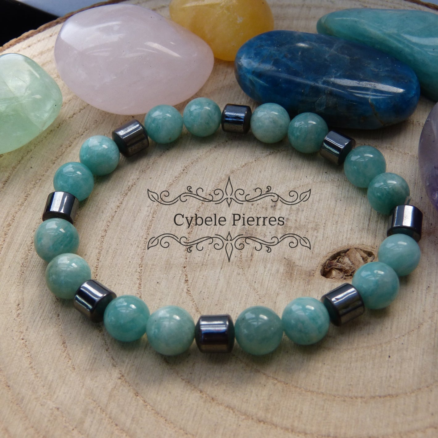 Bracelet Homme - Amazonite (8mm) - 19cm - Cybele Pierres