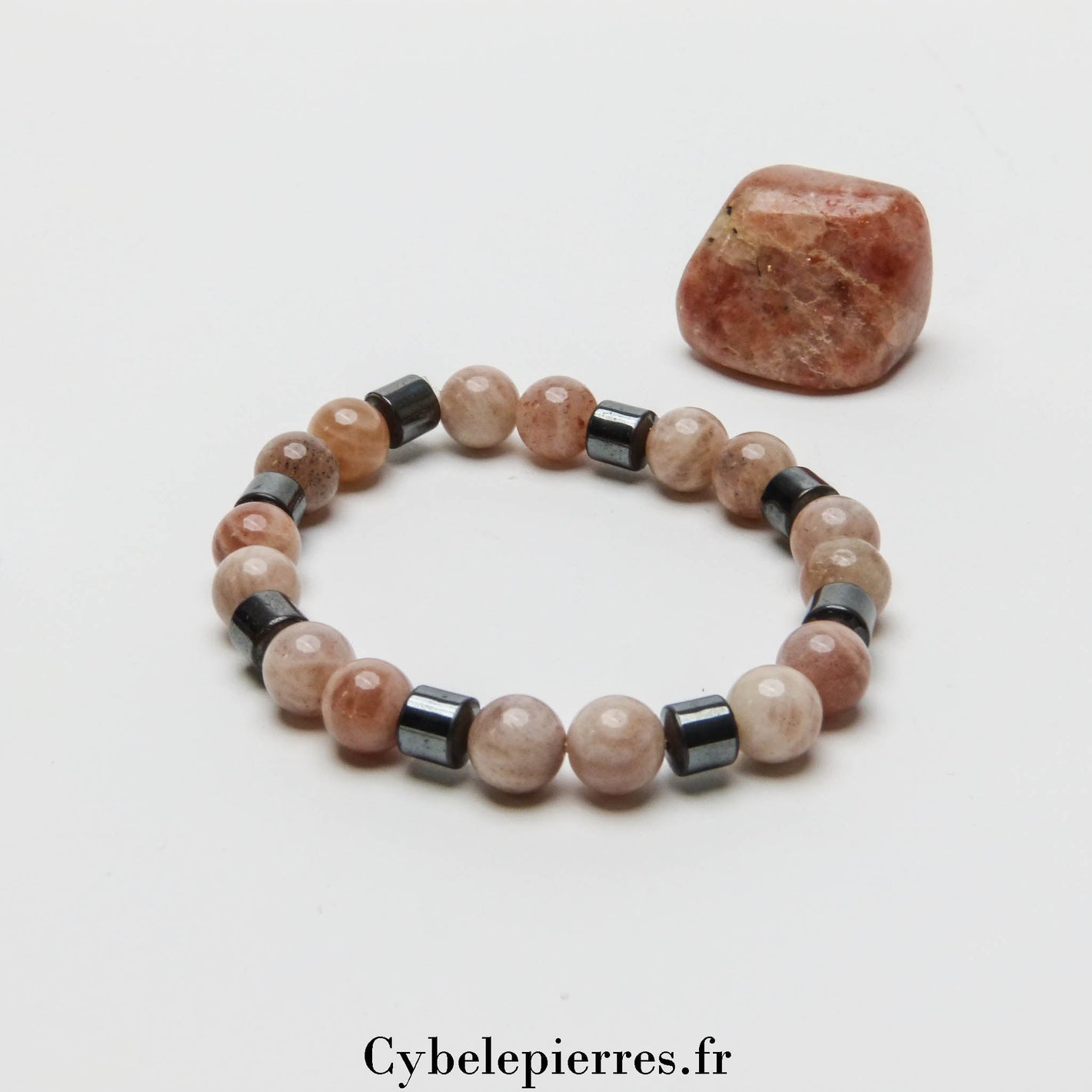 Bracelet Homme - Pierre de Soleil (8mm) - 19cm | Vitalité et Énergie - Cybele Pierres