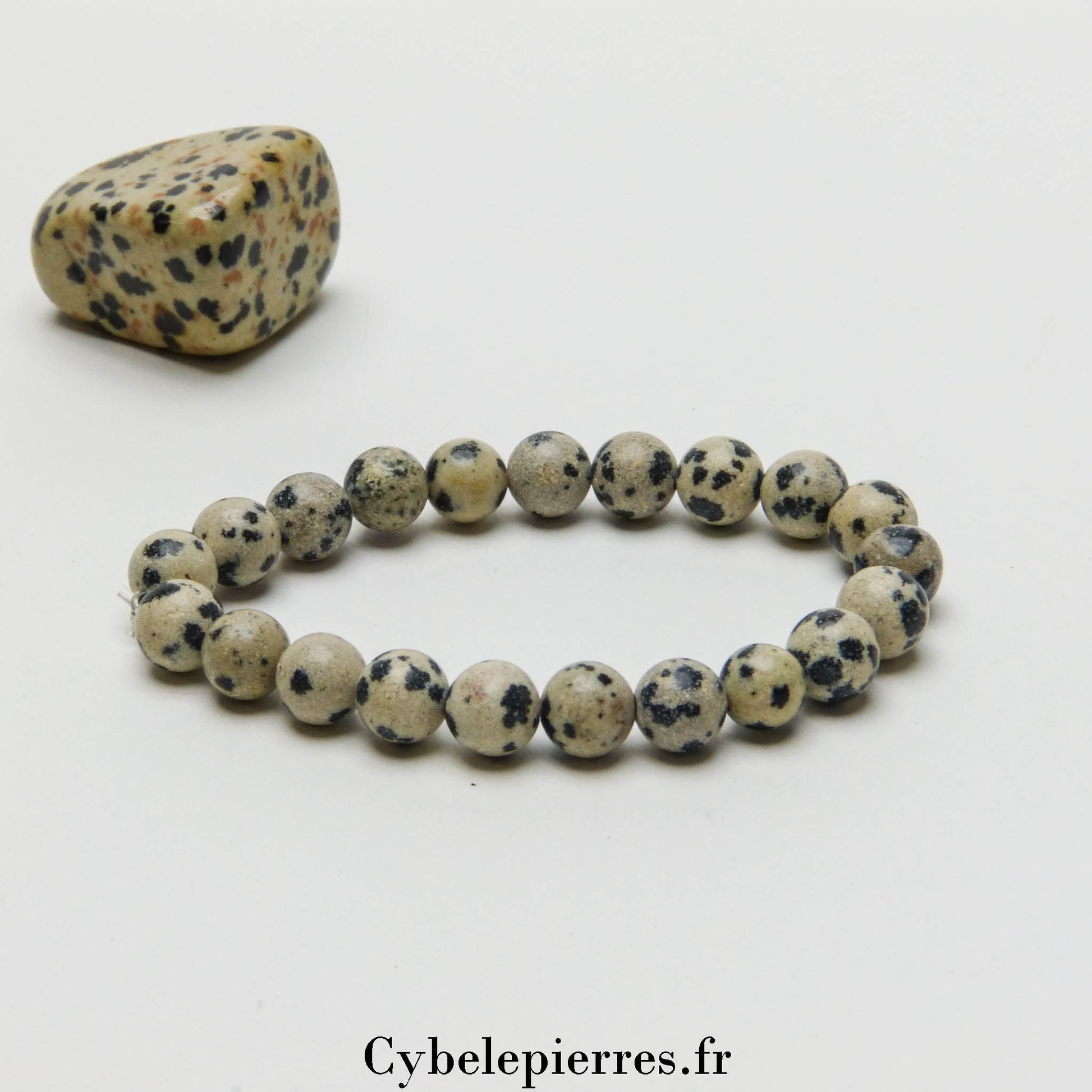 Bracelet Jaspe Dalmatien (6 mm) – Taille Enfant 14 cm | Protection et Stabilité - Cybele Pierres