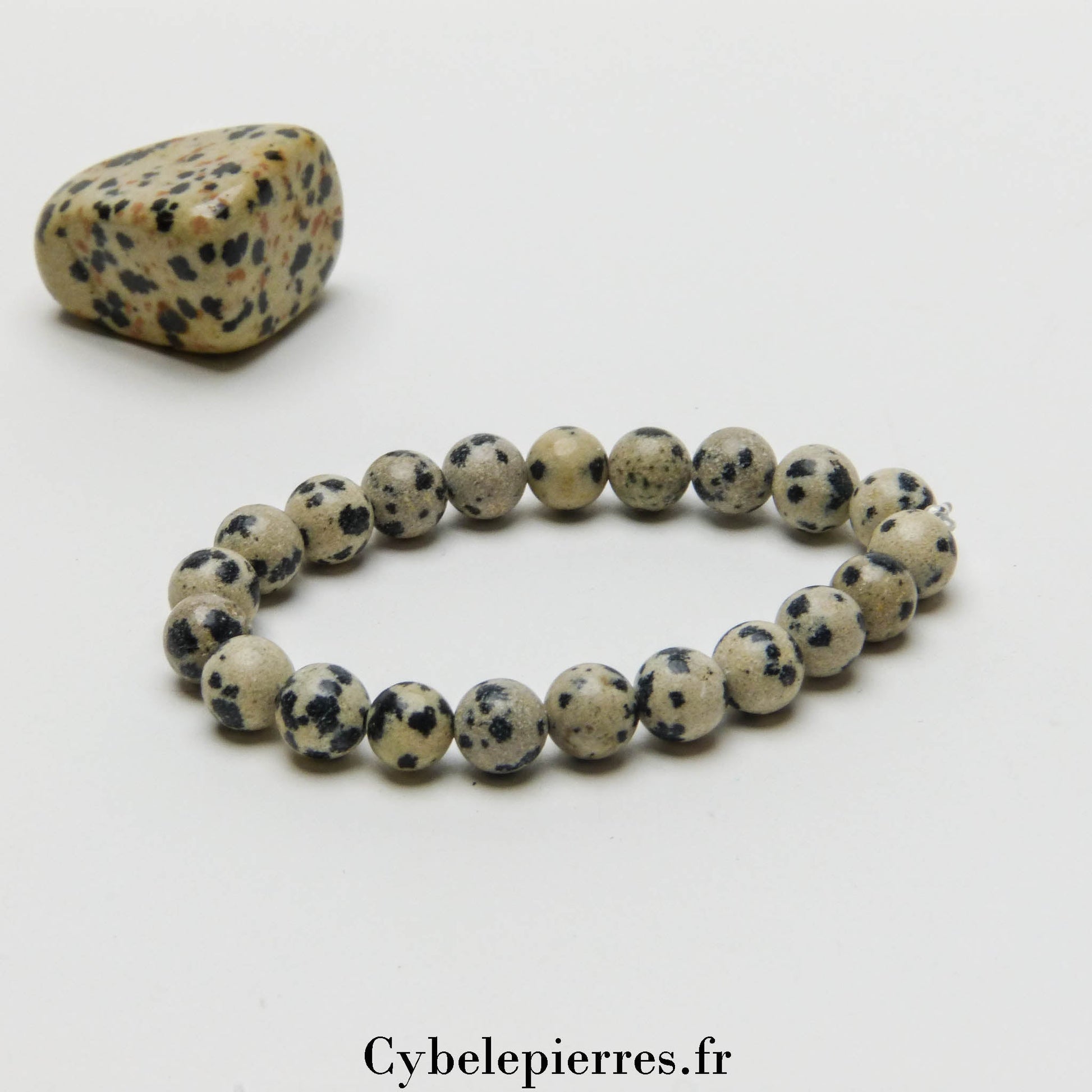 Bracelet Jaspe Dalmatien (6 mm) – Taille Enfant 14 cm | Protection et Stabilité - Cybele Pierres