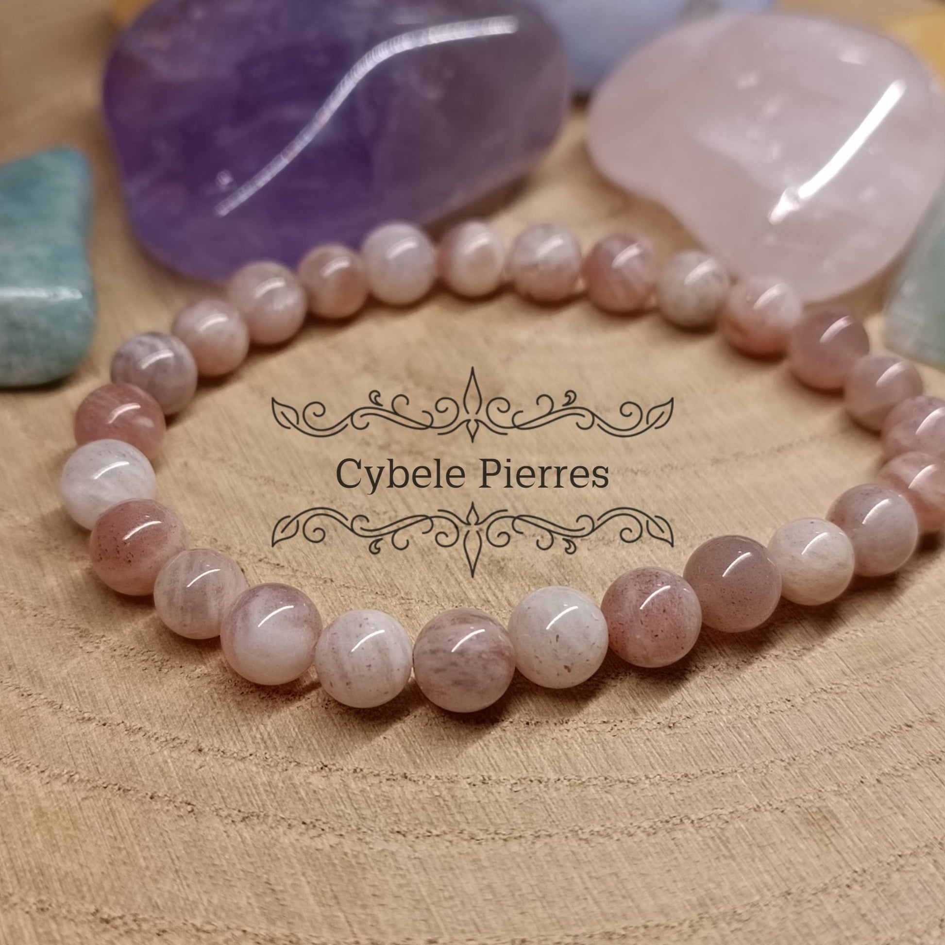 Bracelet "Je rayonne" - Pierre de Soleil (6mm) - 17cm - Cybele Pierres
