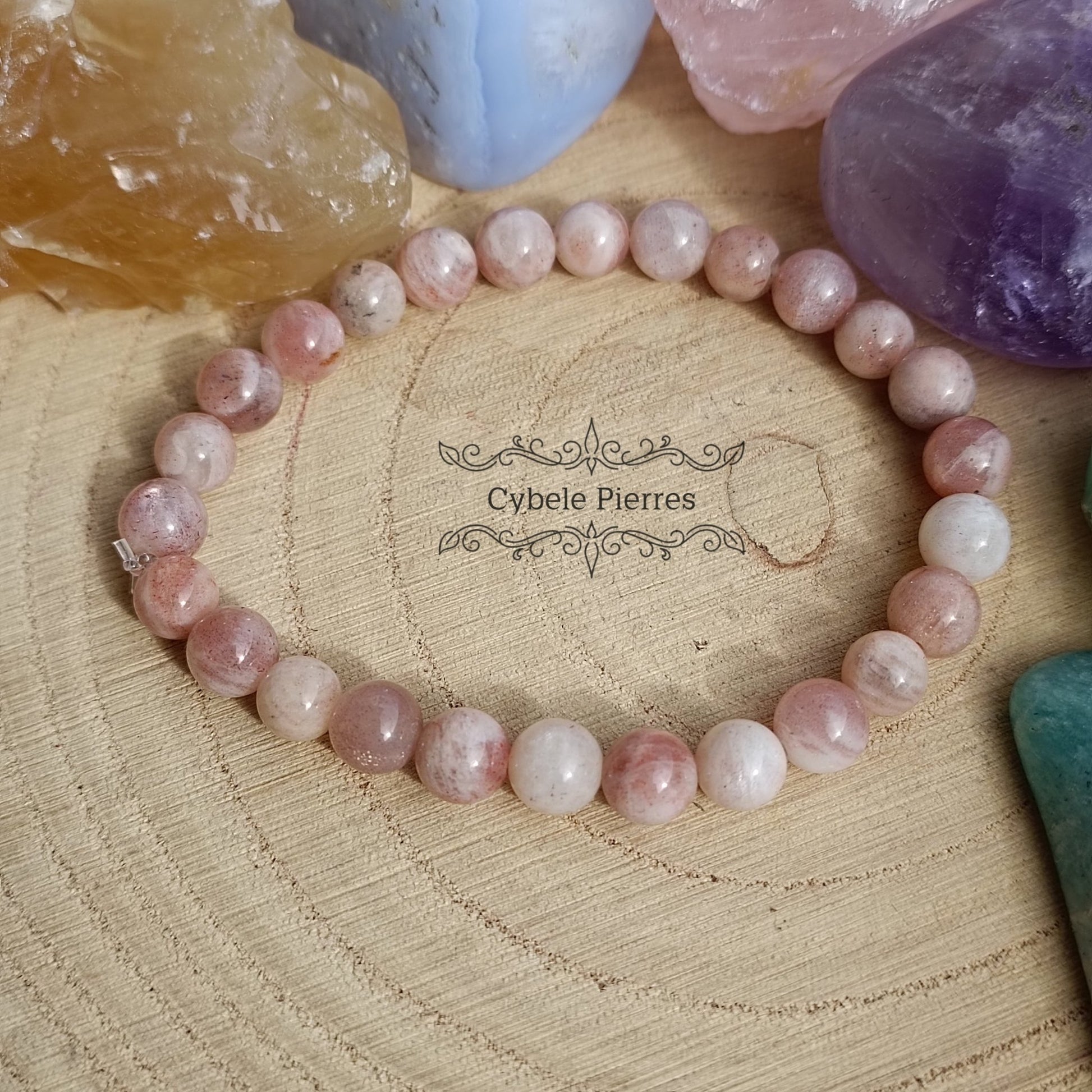 Bracelet "Je rayonne" - Pierre de Soleil (6mm) - 17cm - Cybele Pierres