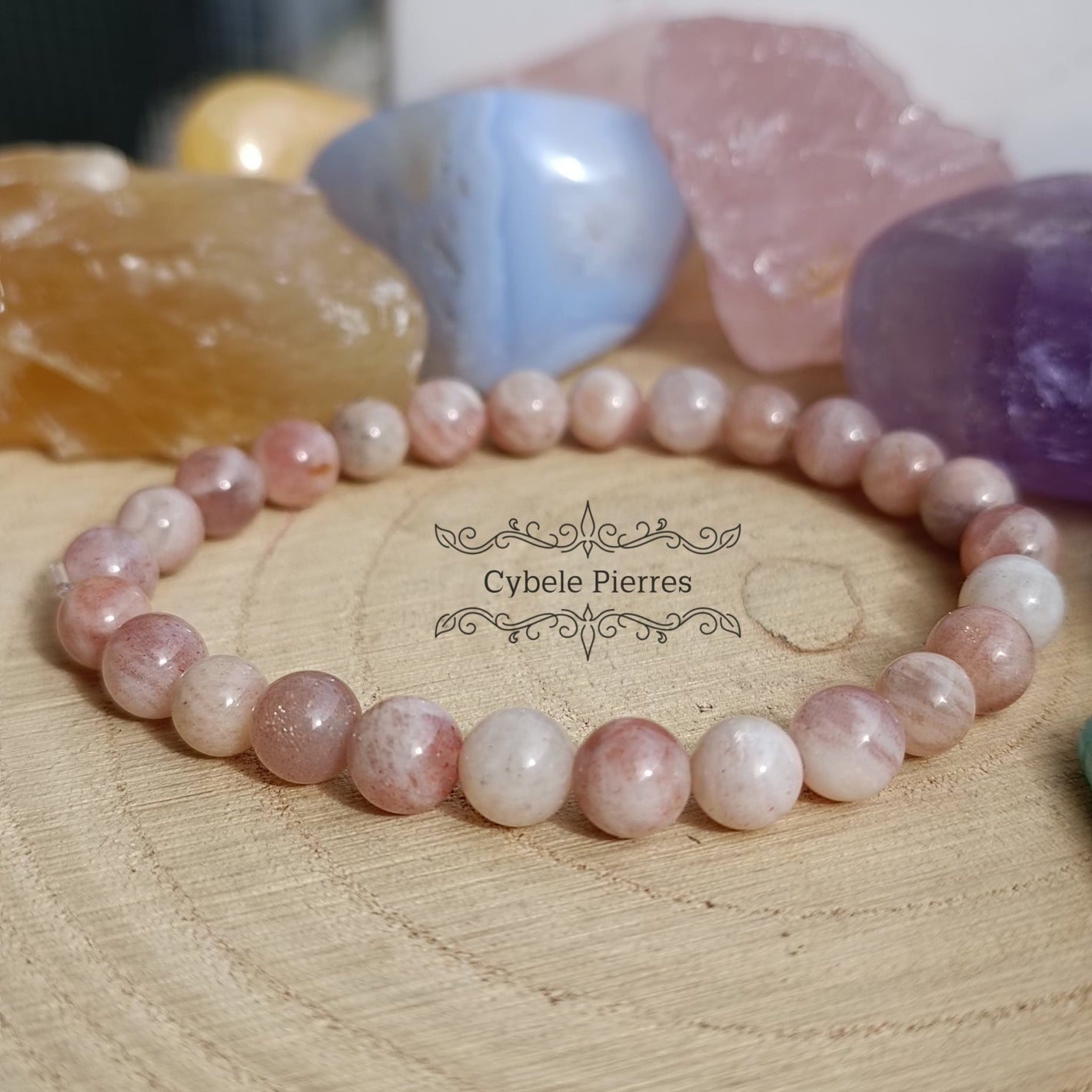 Bracelet "Je rayonne" - Pierre de Soleil (6mm) - 17cm - Cybele Pierres