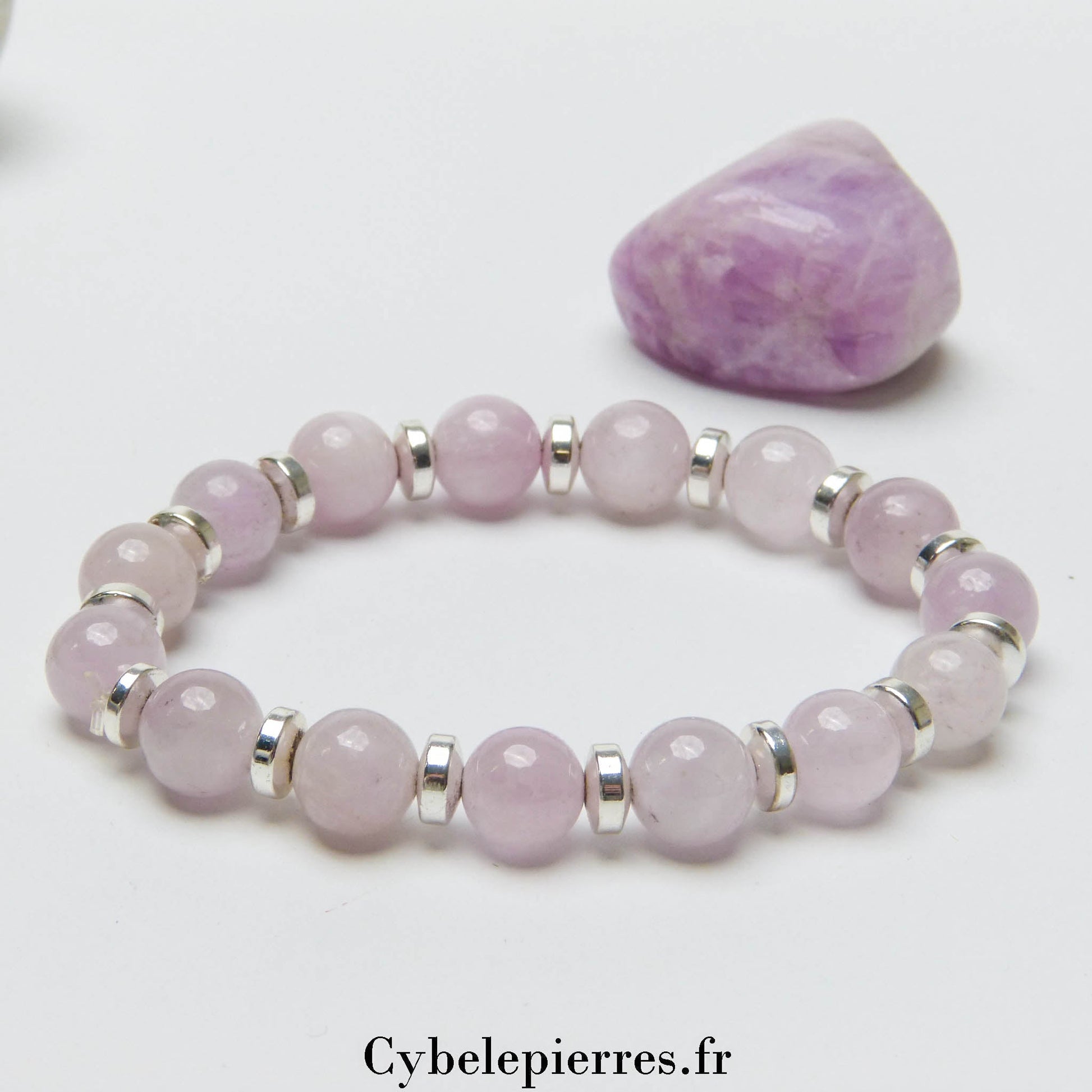 Bracelet Kunzite (8mm) - 17cm | Réconfort et Sérénité - Cybele Pierres