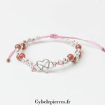 Bracelet Micro - Macramé - Aventurine et Breloques (Cœur et Infini) | Sérénité et Harmonie - Cybele Pierres