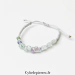Bracelet Micro - Macramé Fluorite Carrée Facettée | Clarté et Protection Énergétique - Cybele Pierres