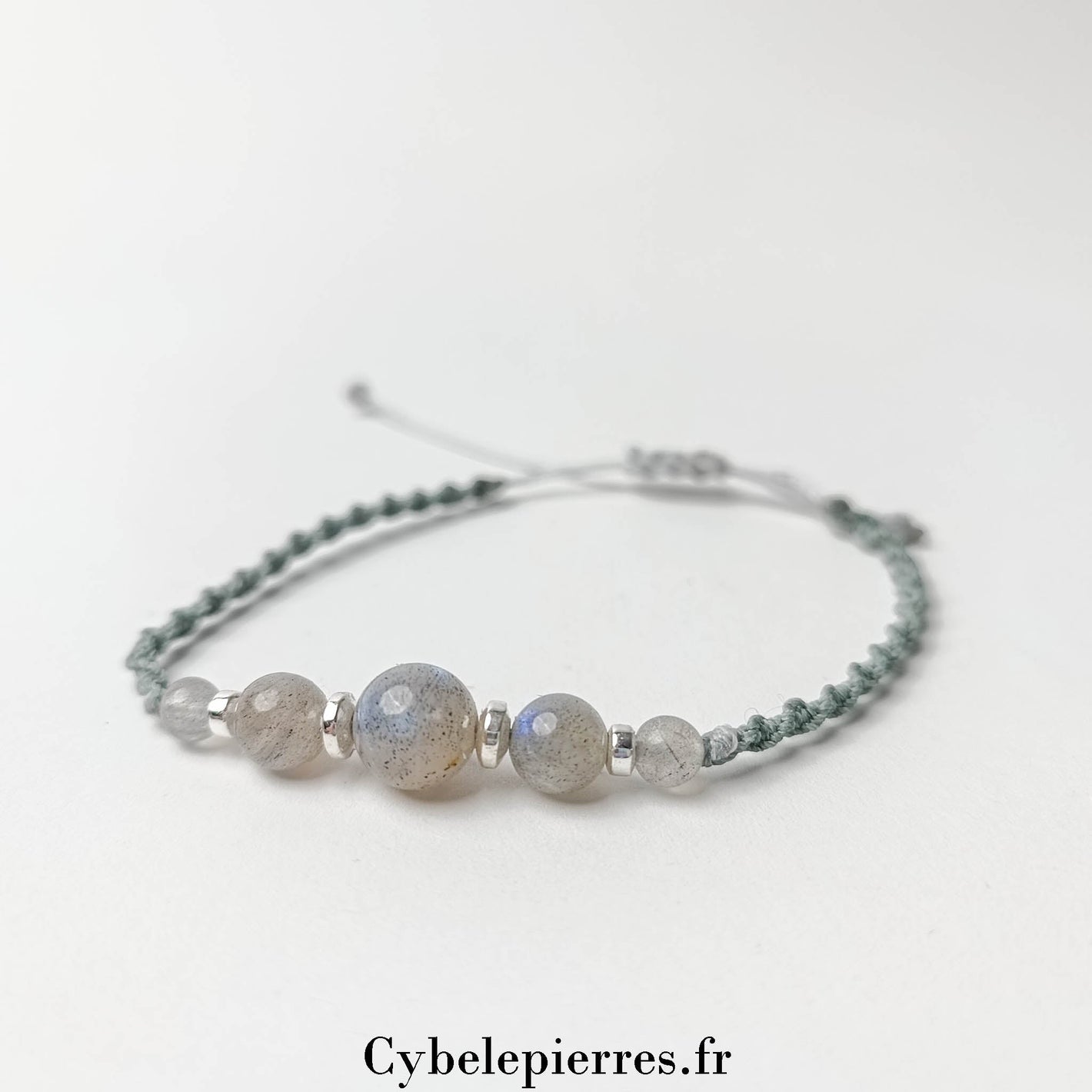 Bracelet Micro - Macramé - Labradorite (6 et 8mm) | Protection et Intuition - Cybele Pierres