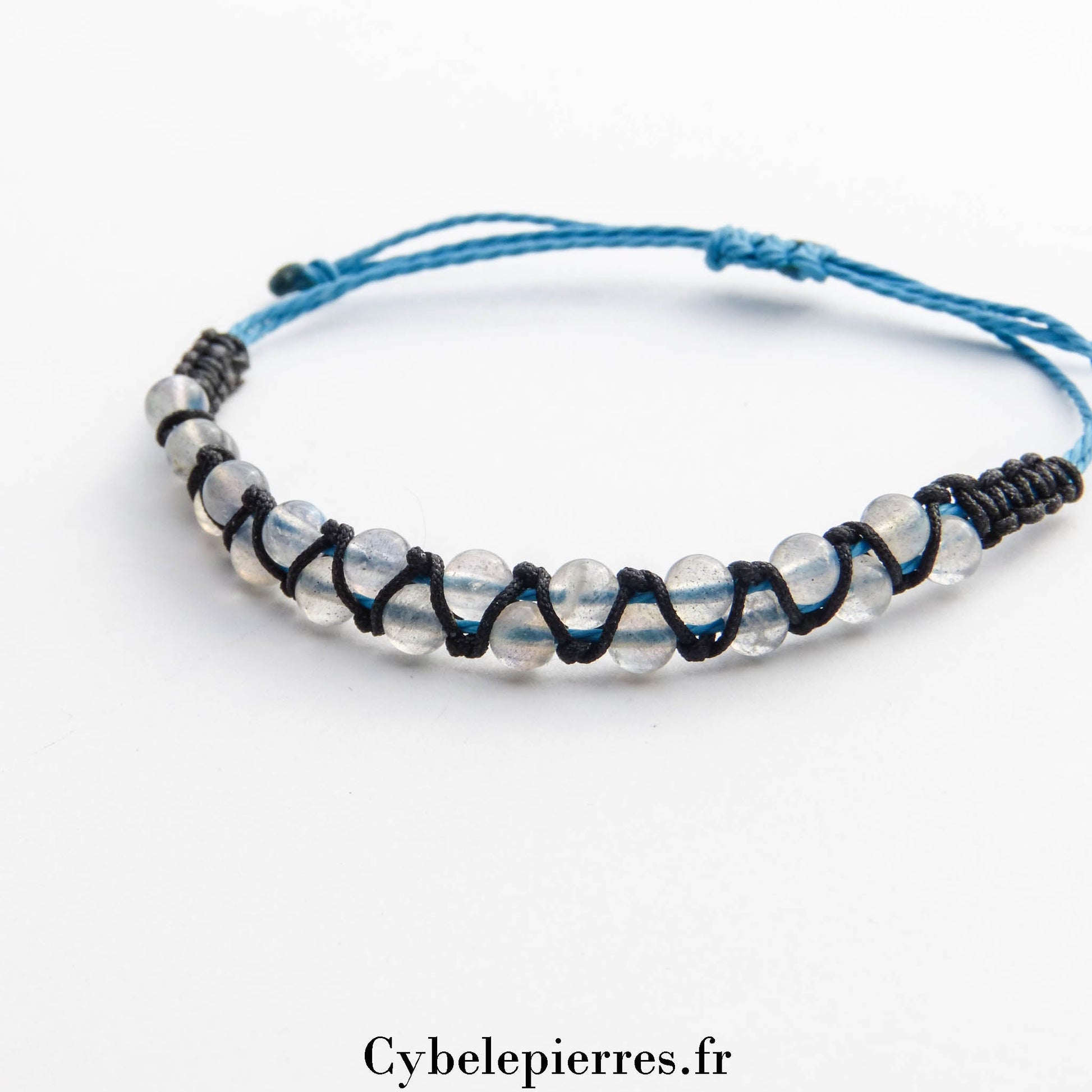 Bracelet Micro - Macramé - Labradorite et Breloques (4mm) | Protection et Intuition - Cybele Pierres