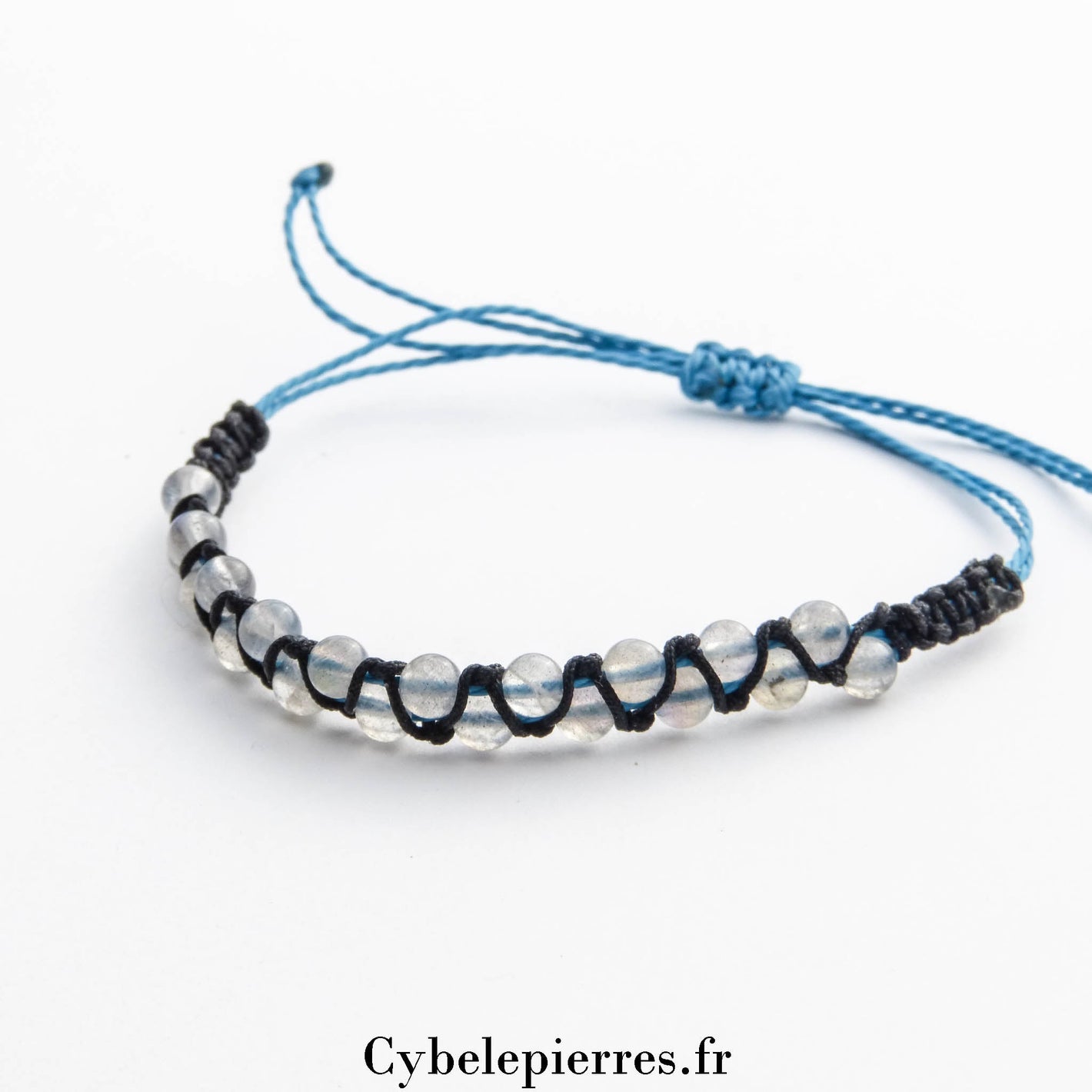 Bracelet Micro - Macramé - Labradorite et Breloques (4mm) | Protection et Intuition - Cybele Pierres