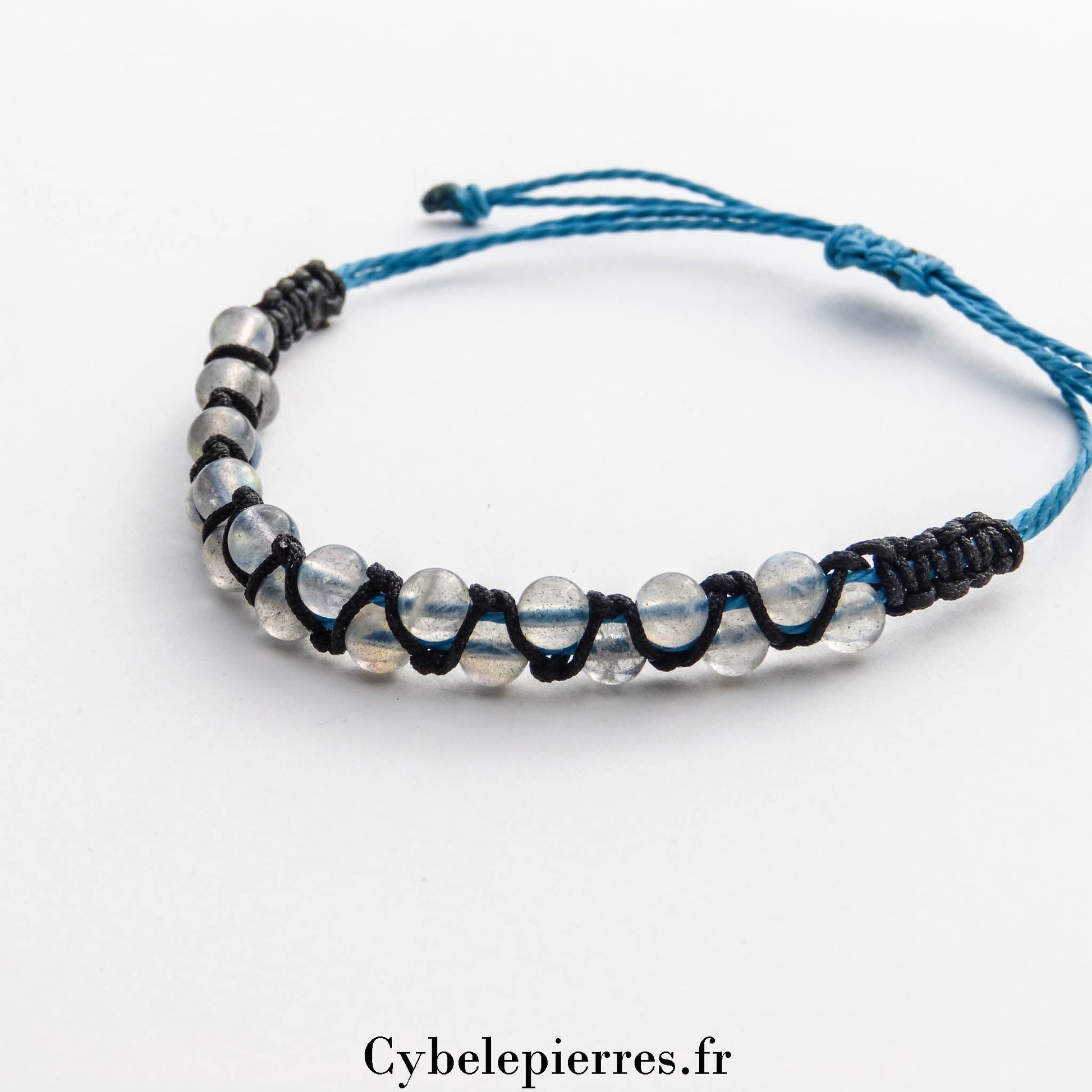 Bracelet Micro - Macramé - Labradorite et Breloques (4mm) | Protection et Intuition - Cybele Pierres
