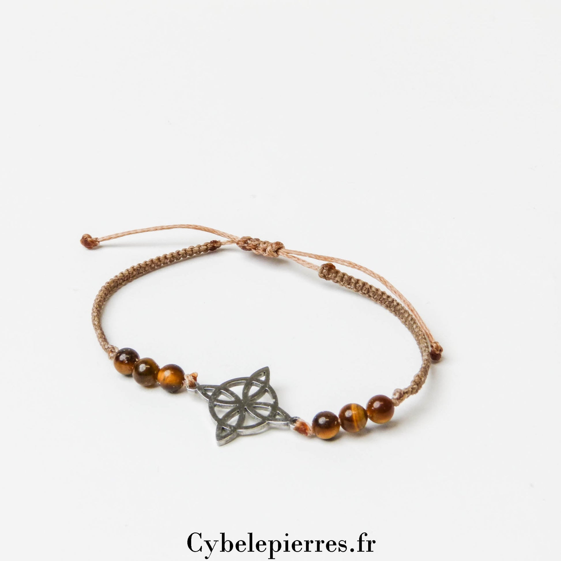 Bracelet Micro - Macramé Oeil de Tigre | Force et Protection Spirituelle - Cybele Pierres