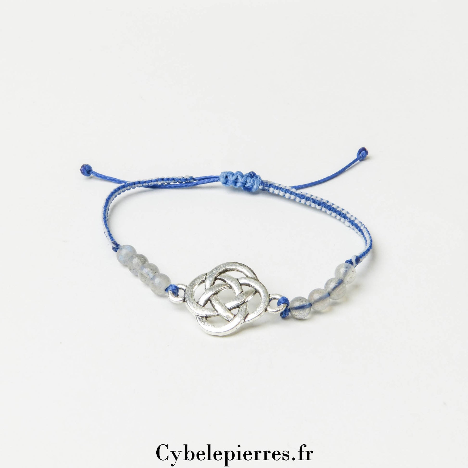 Bracelet "Noeud celtique" - Laradorite et Micro - macramé - Cybele Pierres