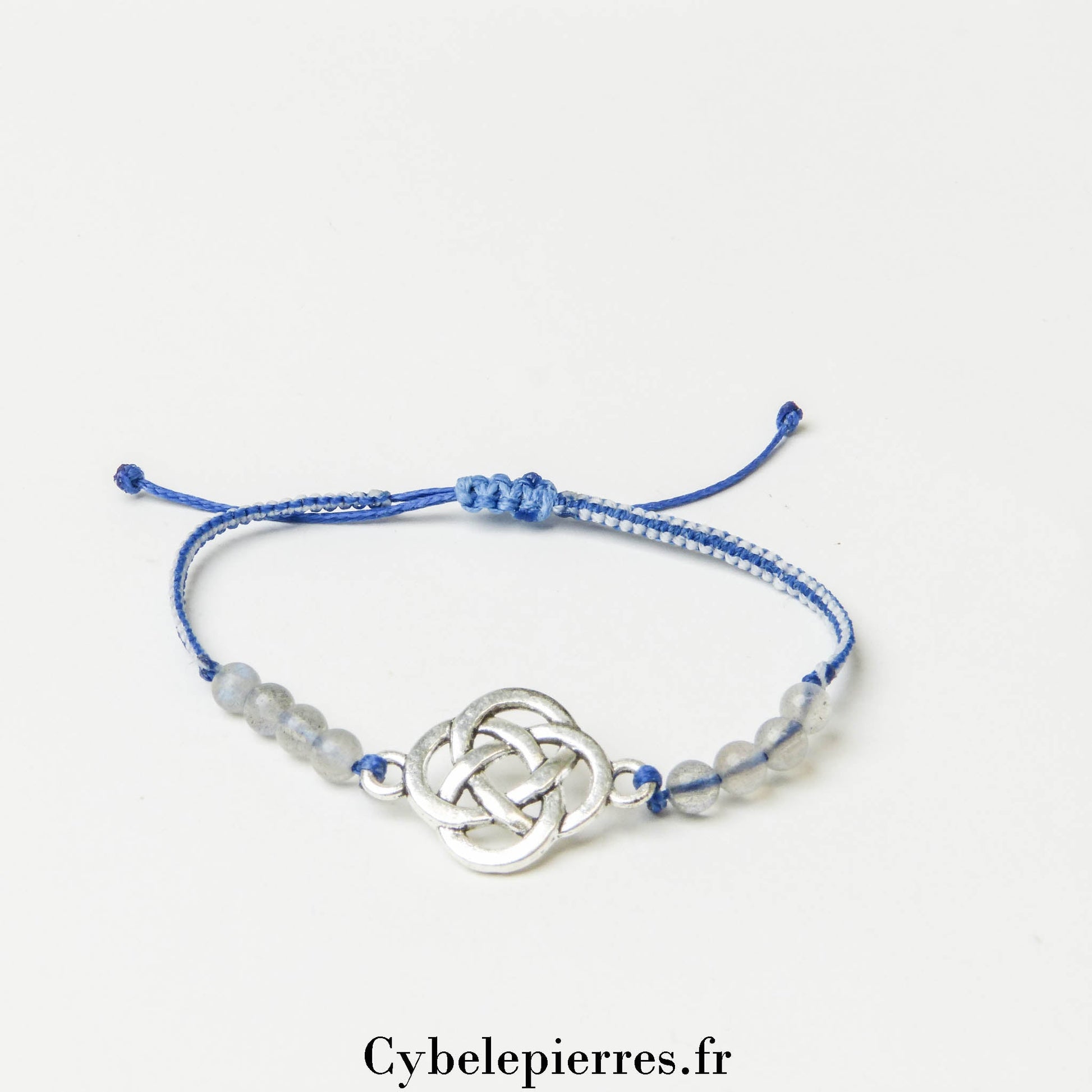 Bracelet "Noeud celtique" - Laradorite et Micro - macramé - Cybele Pierres