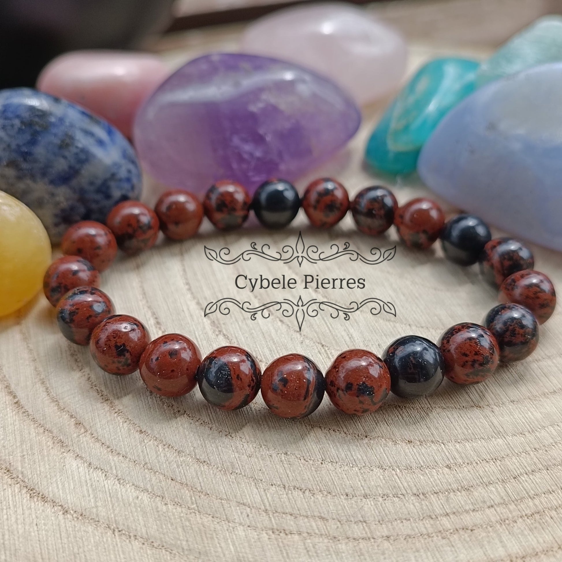 Bracelet Obsidienne Acajou (8mm) - 17cm - Cybele Pierres