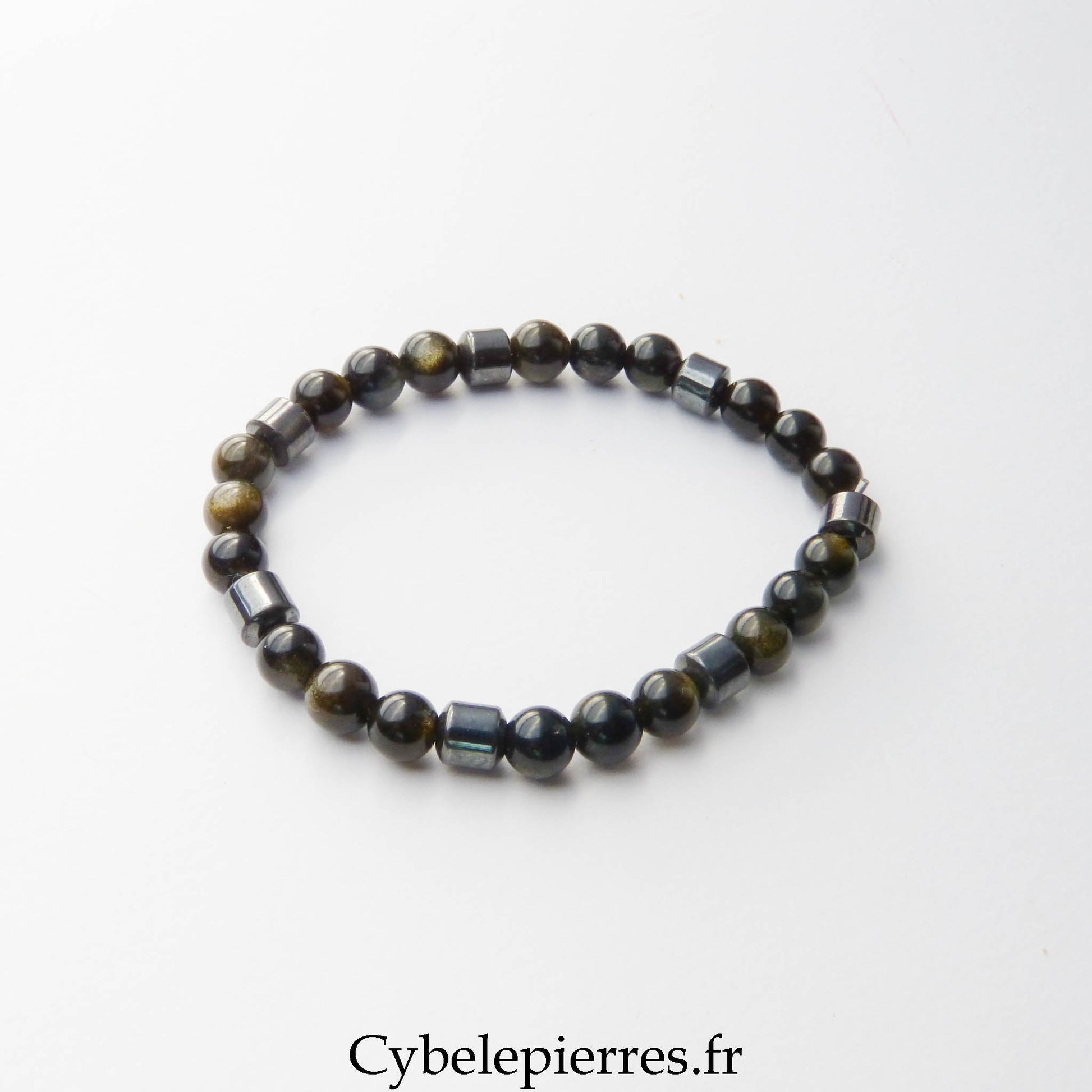 Bracelet Obsidienne dorée (6mm) - 17 cm | Protection & Patience - Cybele Pierres