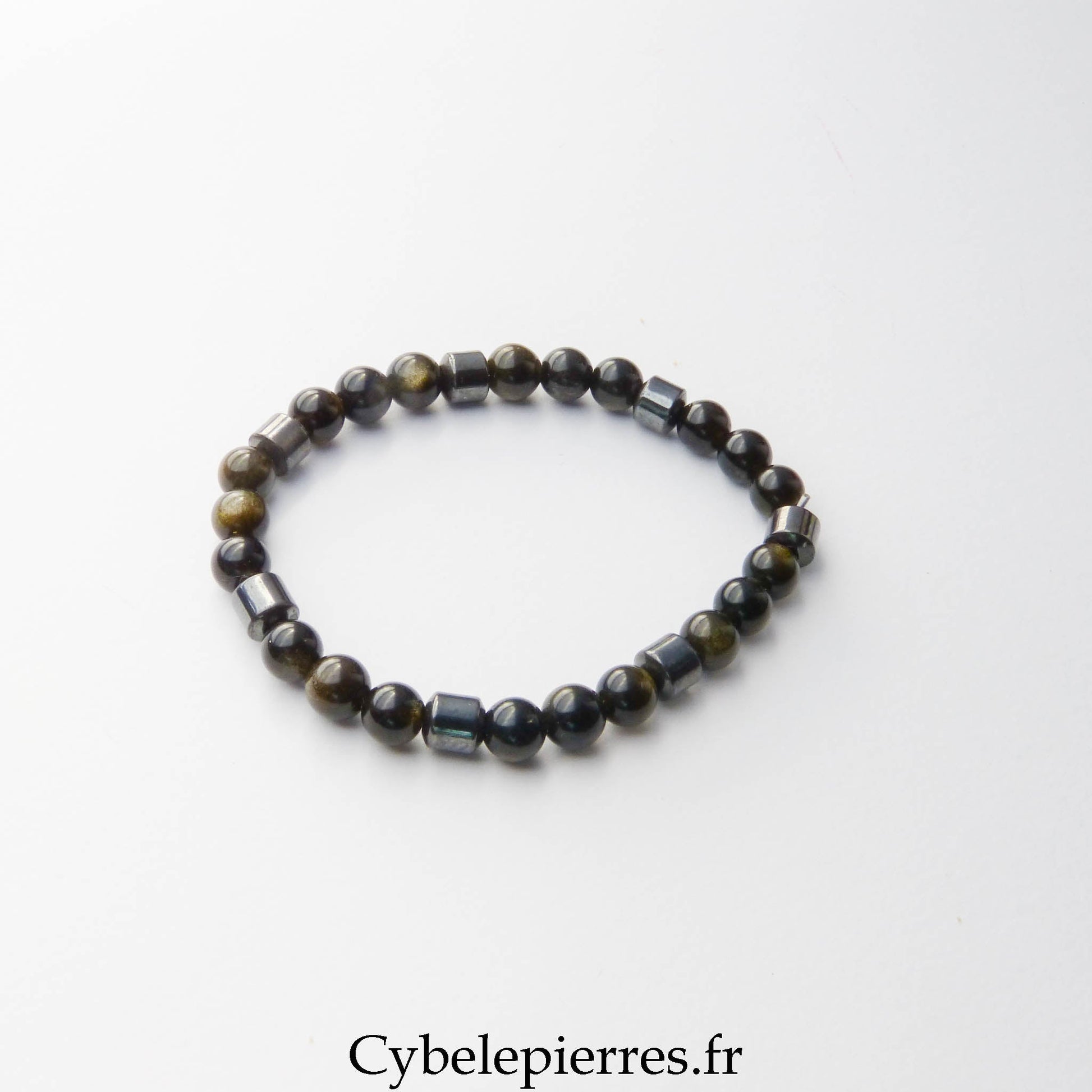 Bracelet Obsidienne dorée (6mm) - 17 cm | Protection & Patience - Cybele Pierres