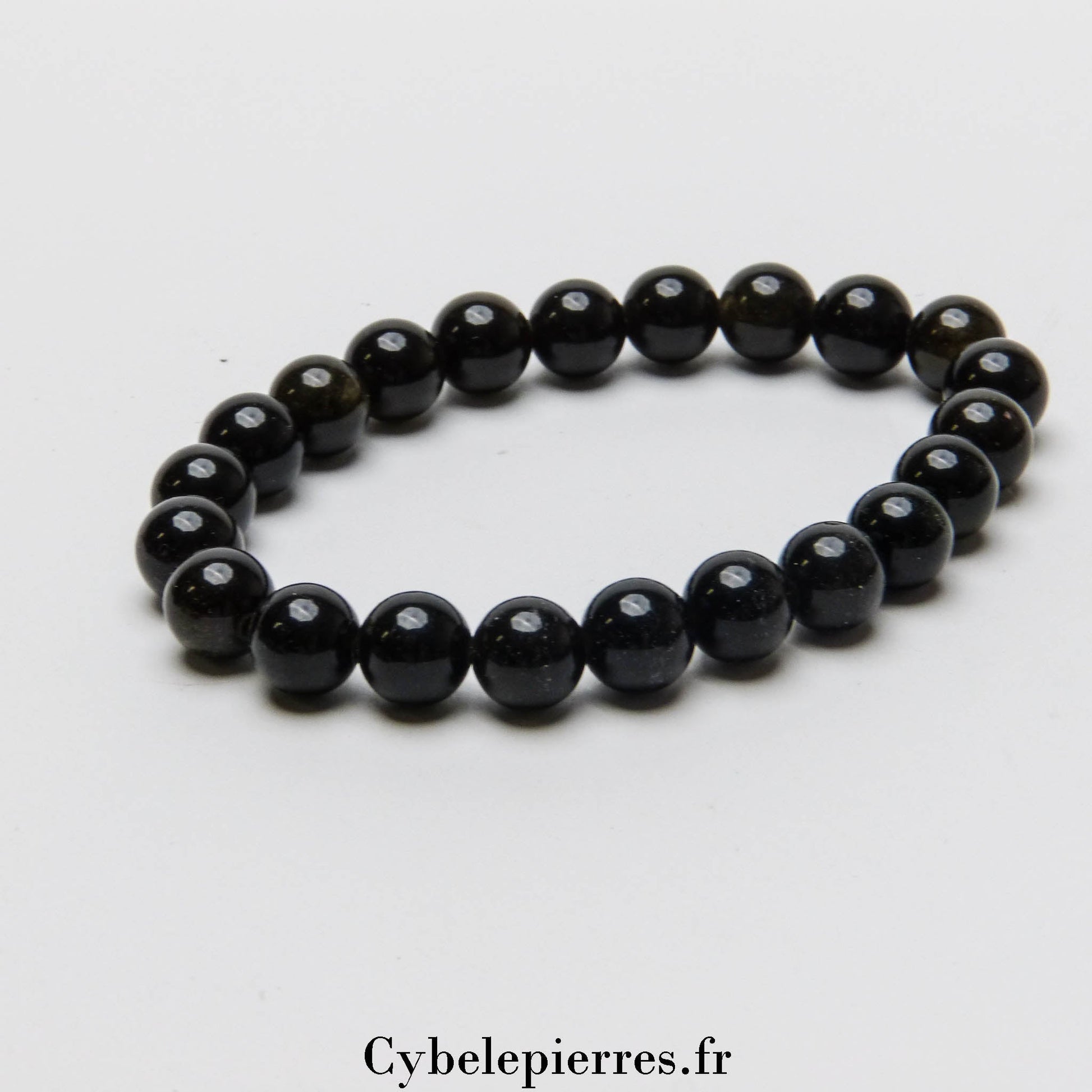 Bracelet Obsidienne Dorée (8mm) | Protection et Patience - Cybele Pierres