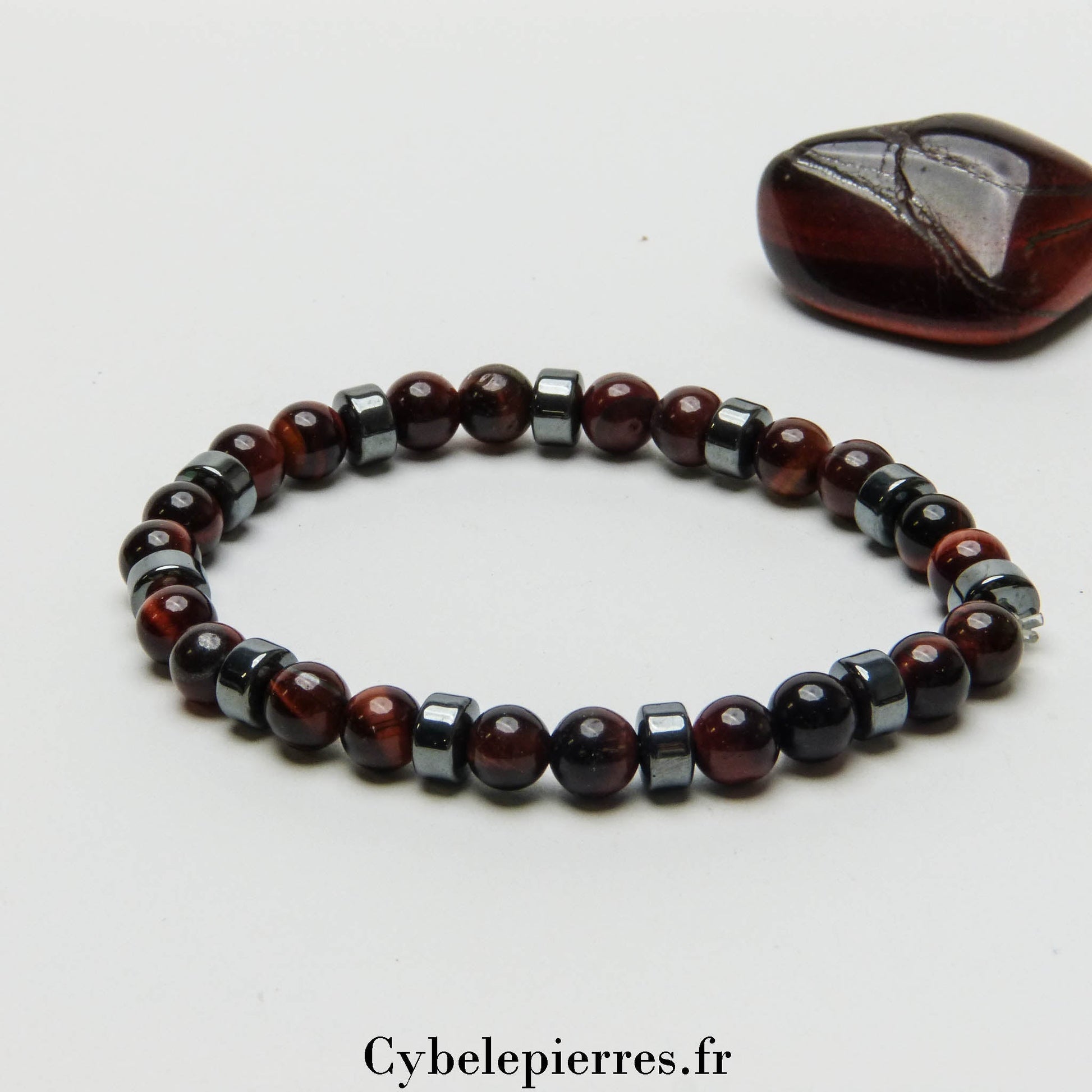 Bracelet Œil de Taureau (6mm) - 18cm | Protection et Confiance - Cybele Pierres