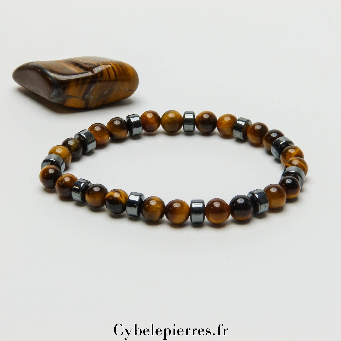Bracelet Œil de Tigre (6mm) - Protection et Force (18cm) - Cybele Pierres